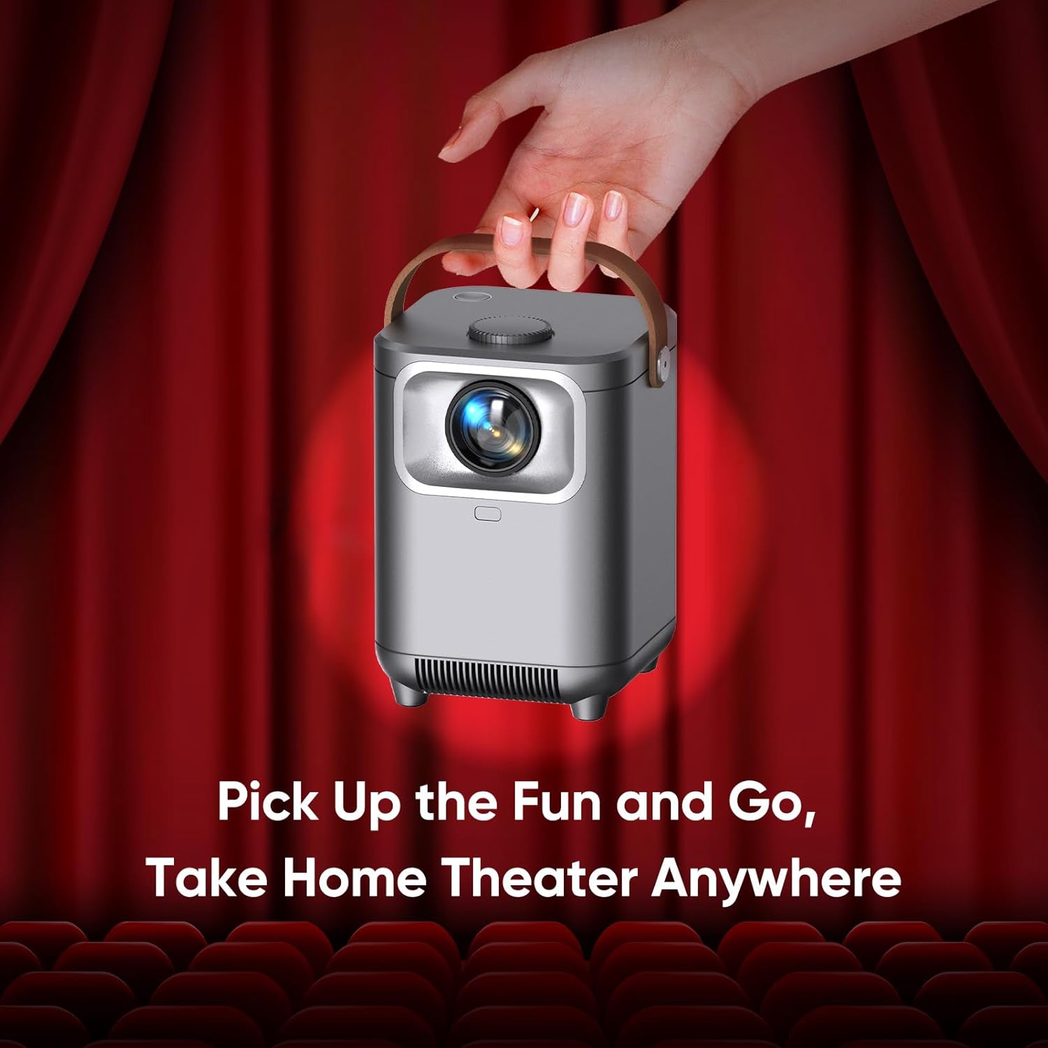 Innovative Mini Projector, Electric Focus Projector with Auto Keystone, High-Qua...