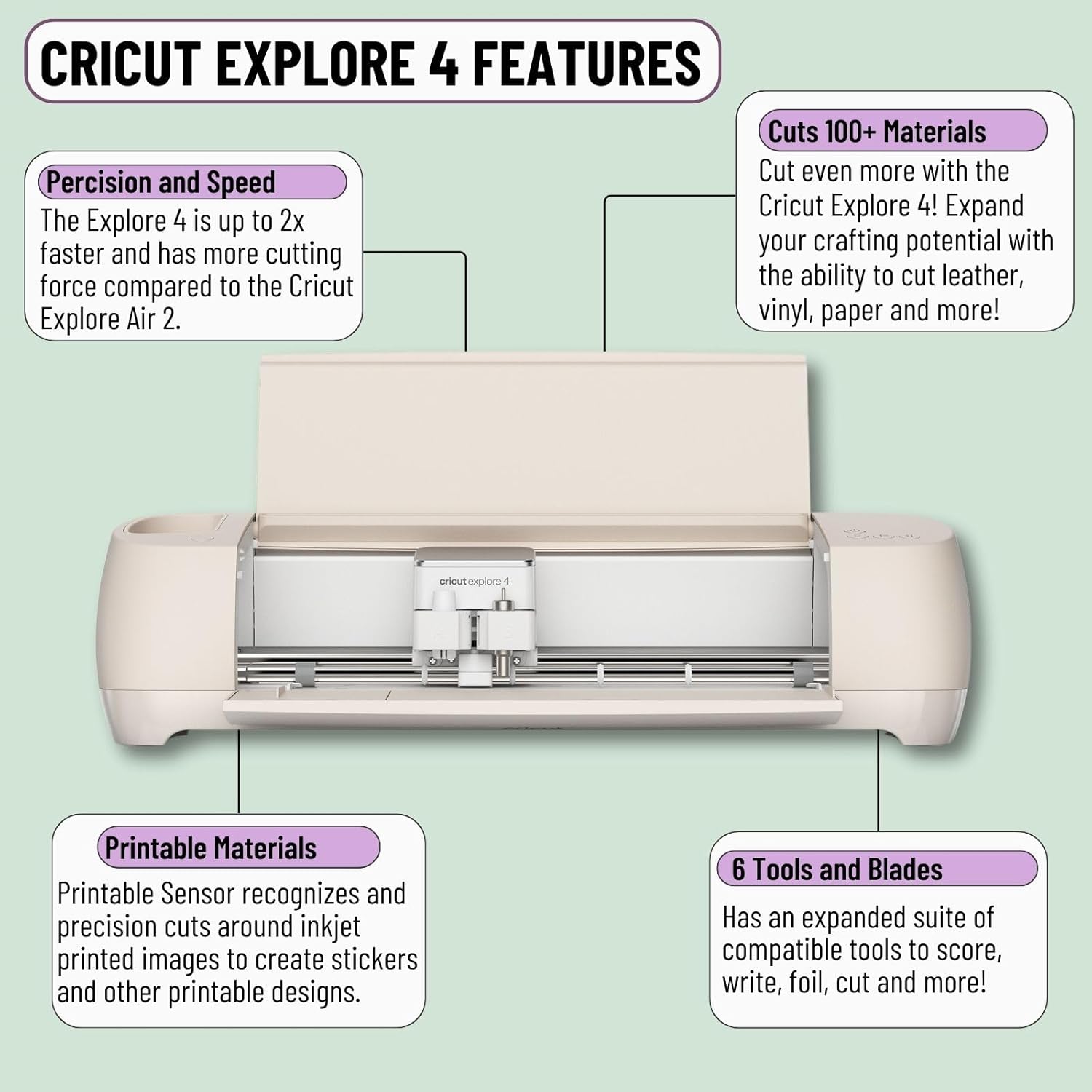 Cricut Explore 4 Machine with Vinyl and Iron-On Bundle - Beginner Friendly Craft...