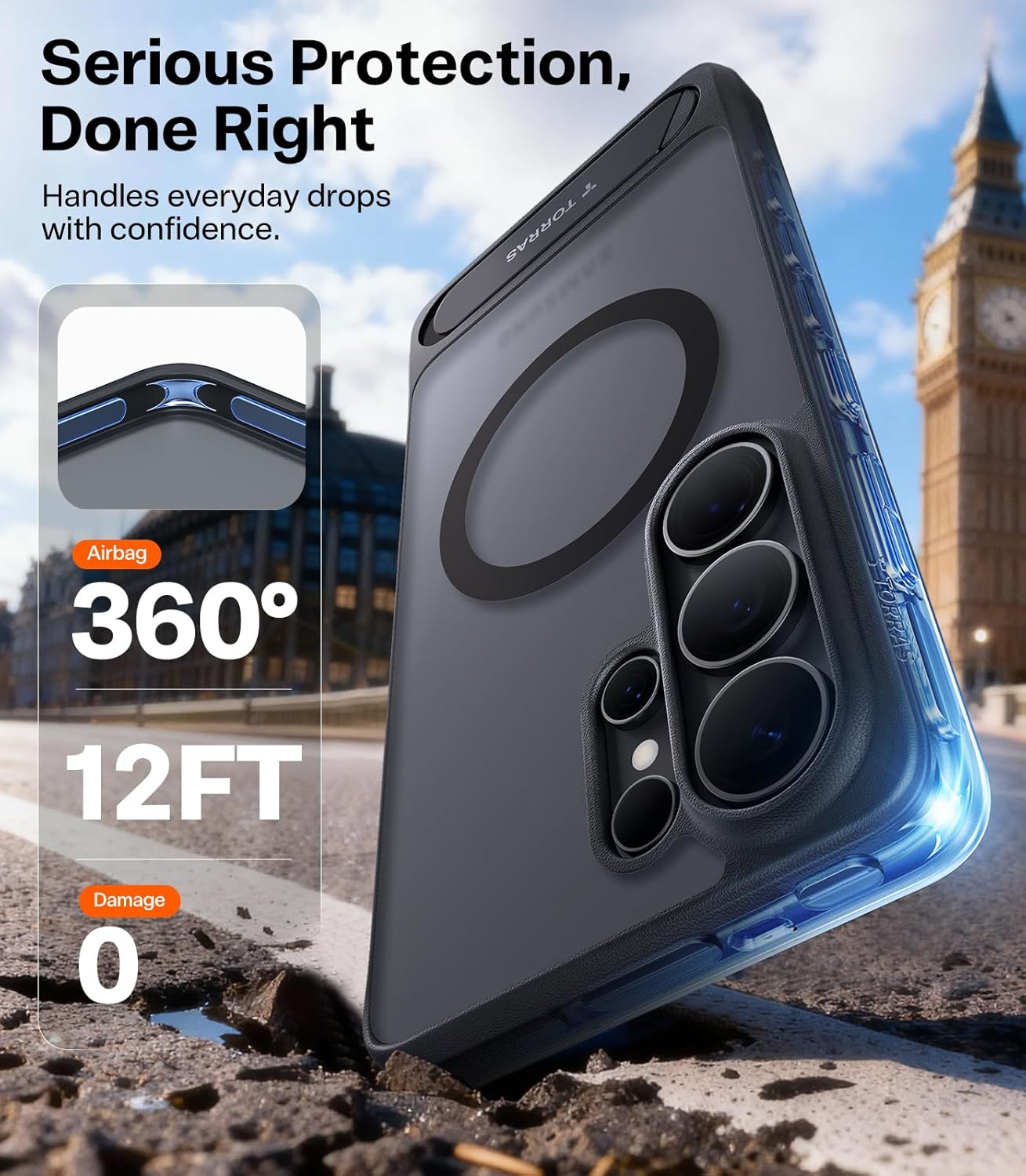 TORRAS Ostand L1 for Samsung Galaxy S26 Ultra Case - [Durable Titanium Stand], M...