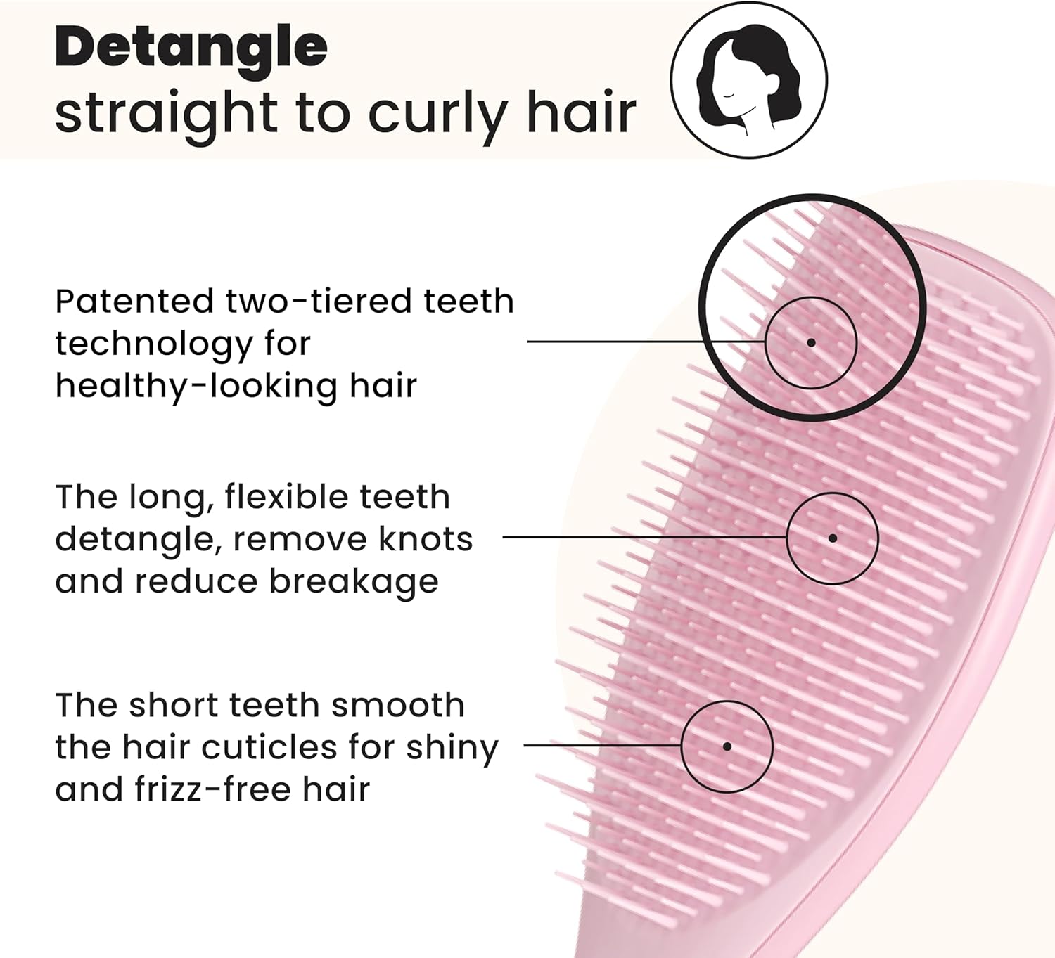 Tangle Teezer Ultimate Detangler Hairbrush - For Wet & Dry Hair - Detangling Bru...