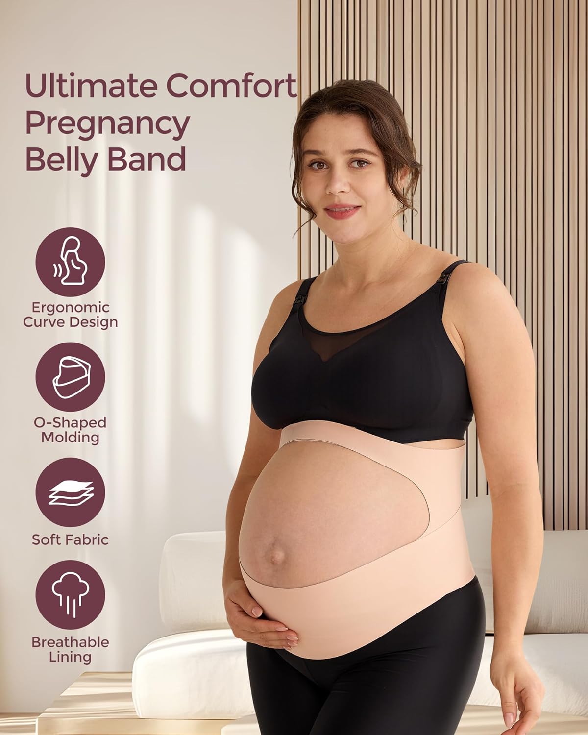 Momcozy Pregnancy Belly Band, CozySupport Ergonest Maternity Belly Band, Invisib...