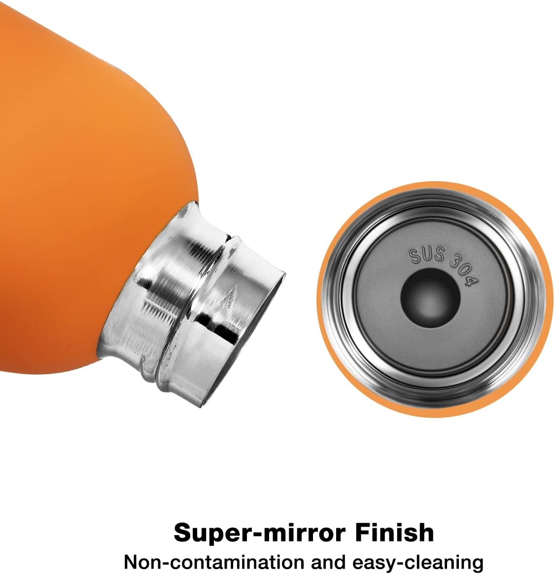 Insulated Water Bottle 1L with Buckle, Double Wall Stainless Steel, 12 Hrs Hot/2...