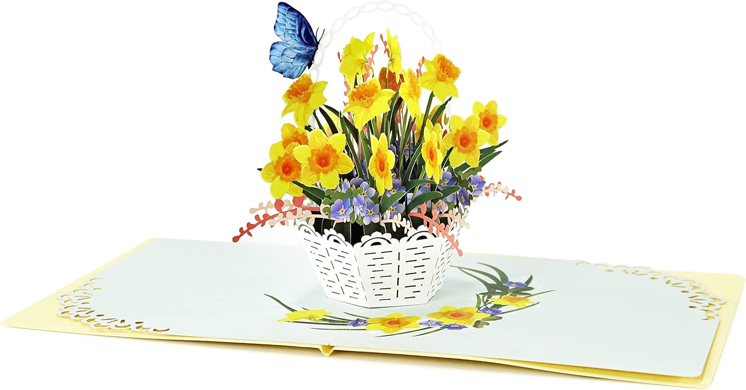 CUTPOPUP Yellow Daffodils Birthday Cards for Women, Mother's Day Card Pop Up, 3D...
