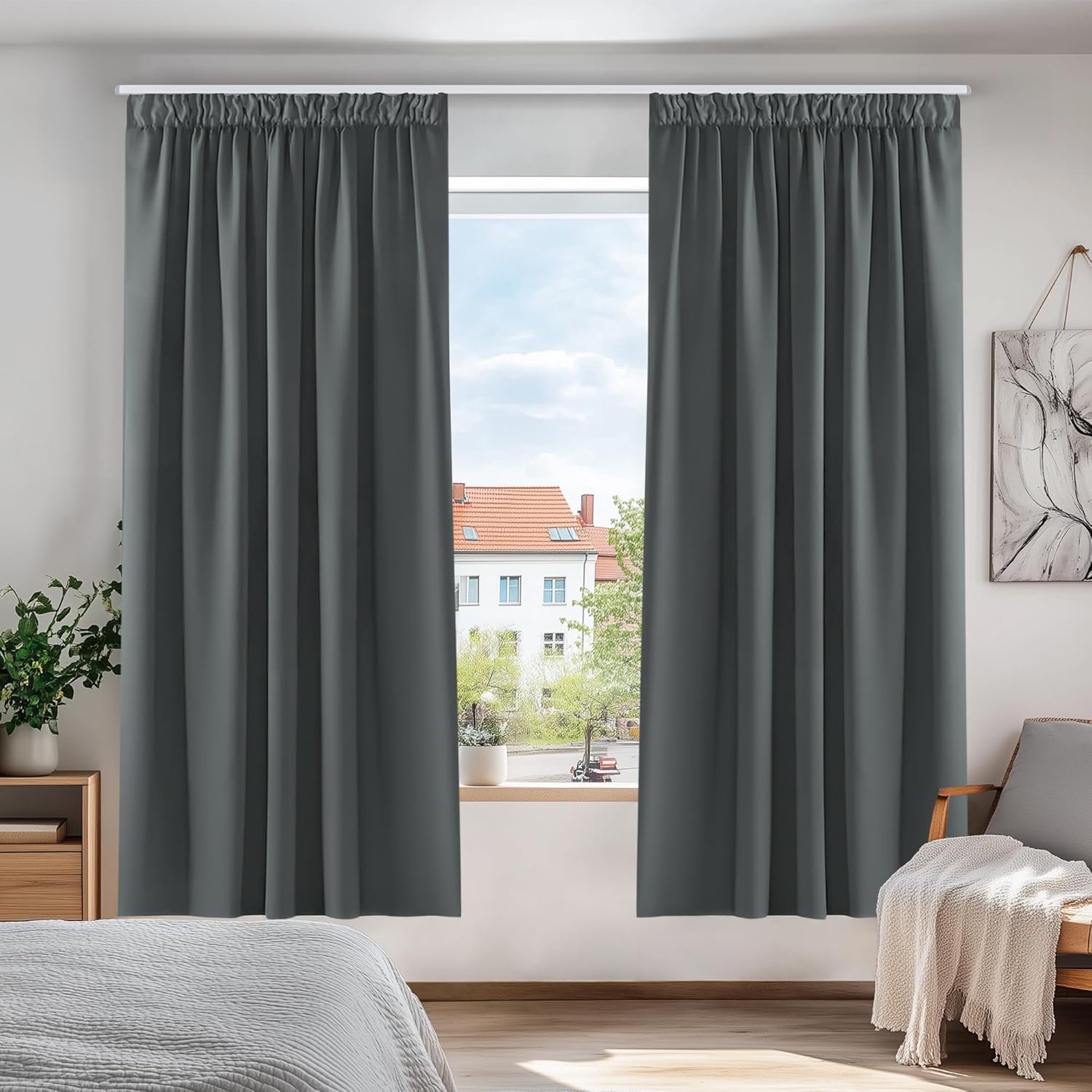 Deconovo Super Soft Curtains, Special Pencil Pleat Curtains with Thermal Insulat...