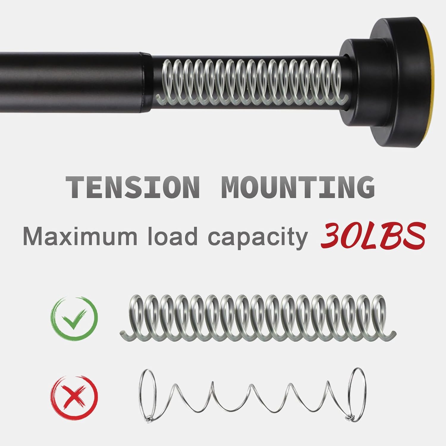 Shower Curtain Rod Adjustable 43-78 inch, 1"Diameter Spring Tension Curtain Rod...