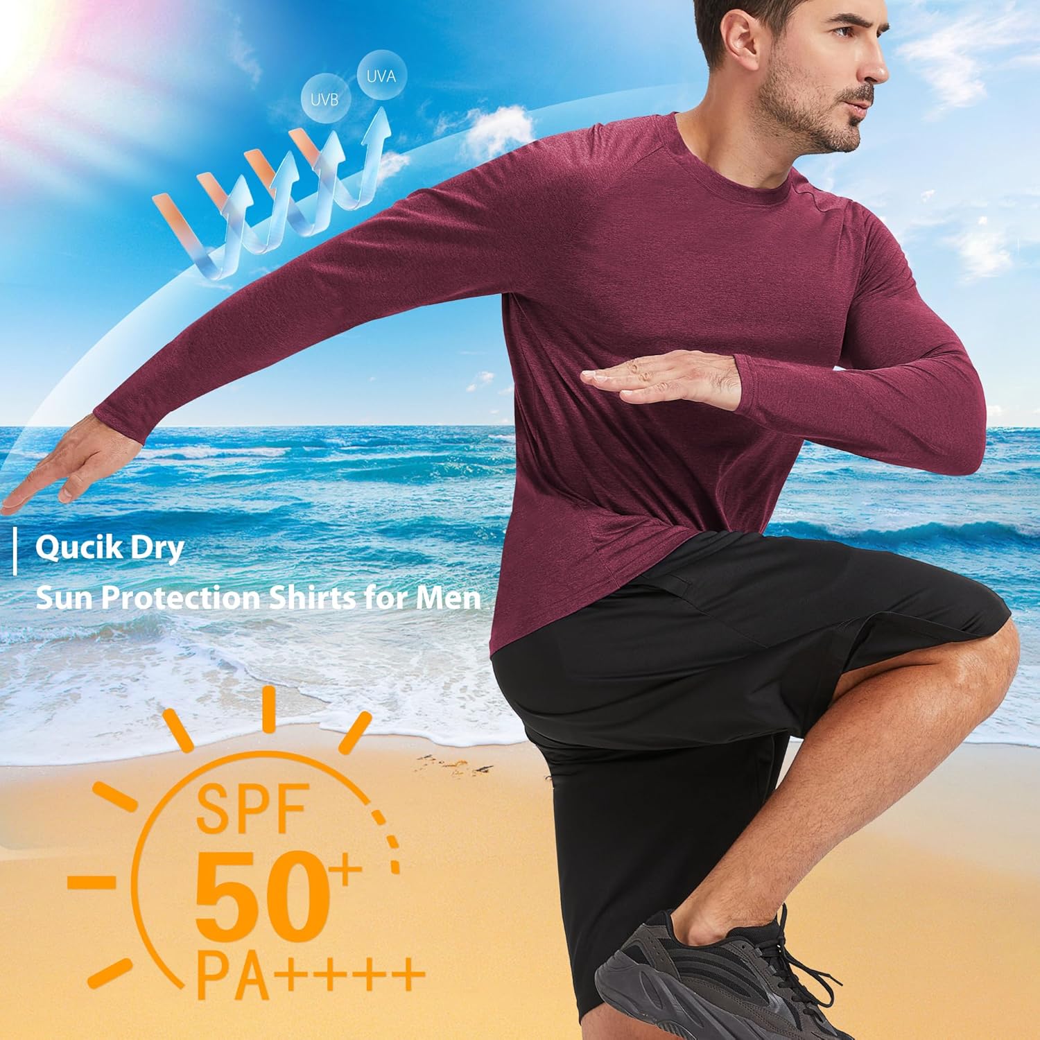 MLYENX 7 Pack Long Sleeve Shirts for Men UPF 50+ UV Sun Protection Quick Dry Moi...