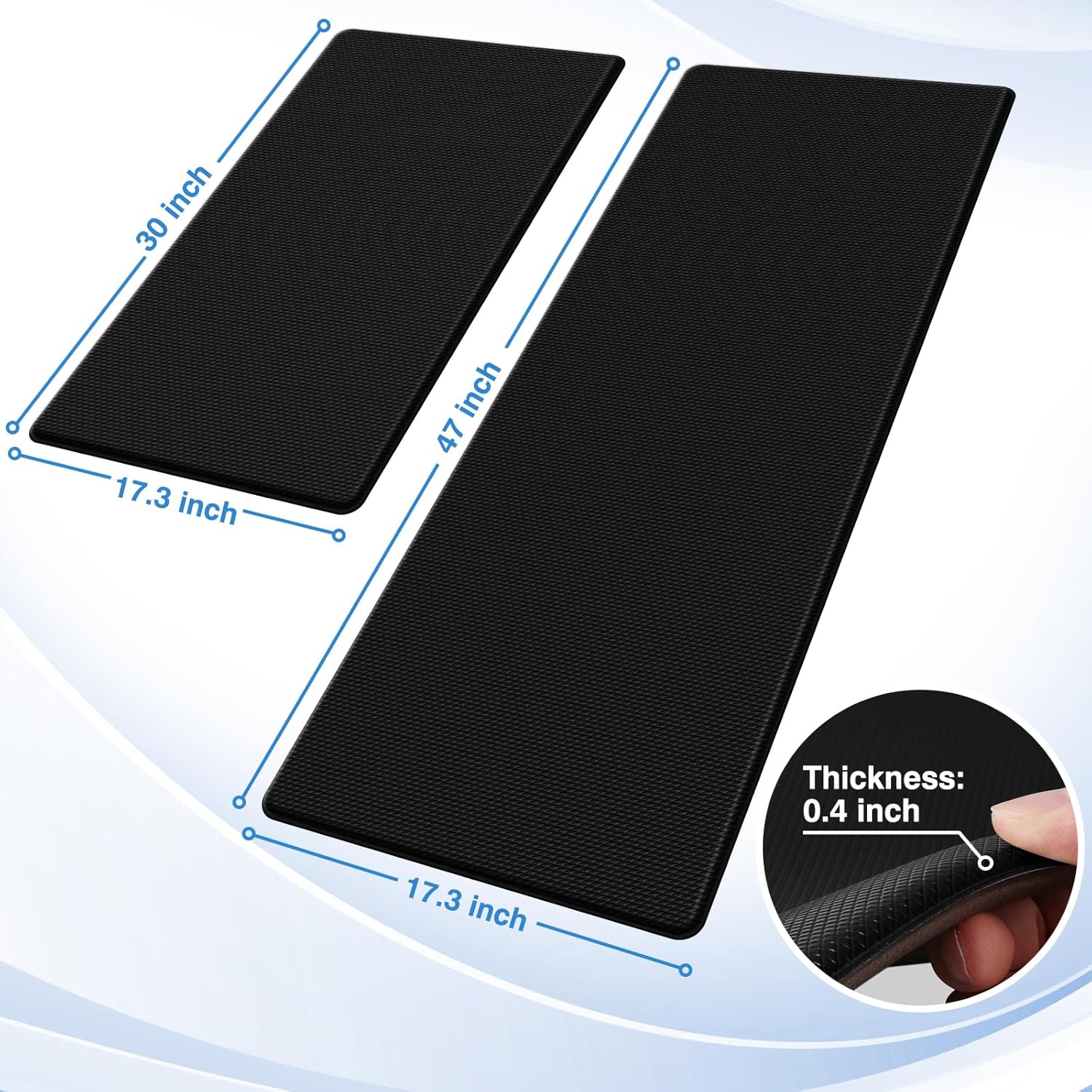 StepRite Kitchen Mats, 2PCS Kitchen Rugs, Cushioned Anti Fatigue Kitchen Mats fo...