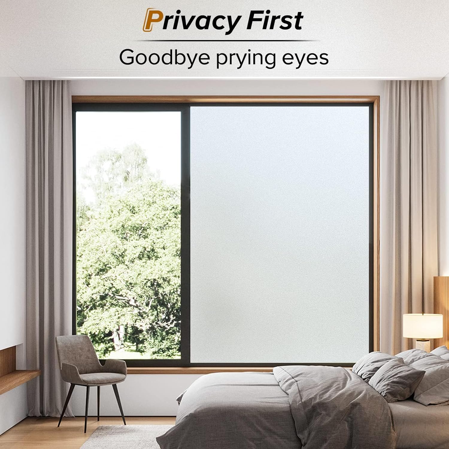 rabbitgoo Window Film Privacy Film for Glass Windows, Frosted Glass Sticker Stat...