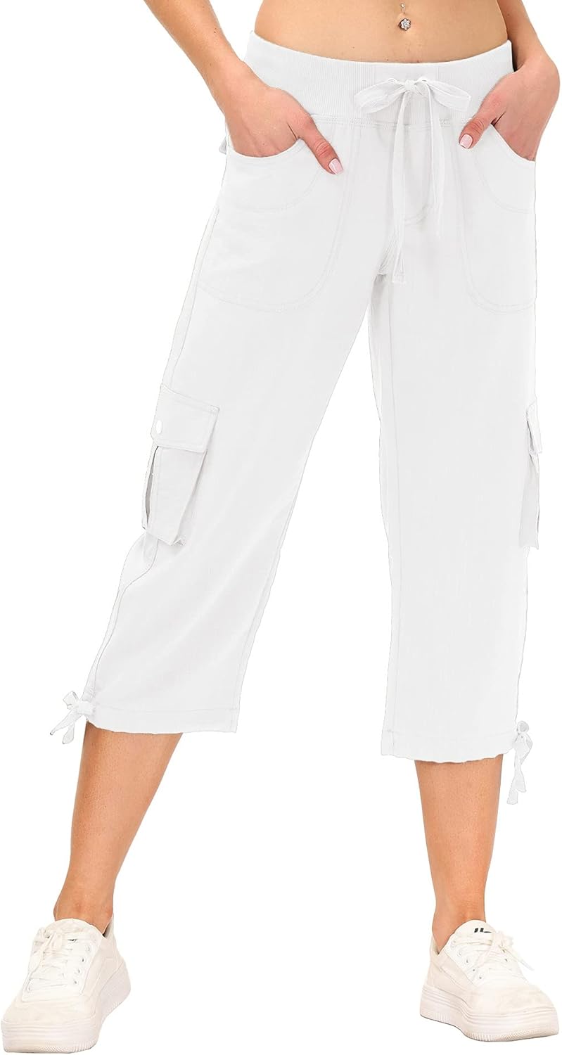 MoFiz Women's Cargo Capris Hiking Pants Lightweight Quick Dry Outdoor Athletic T...