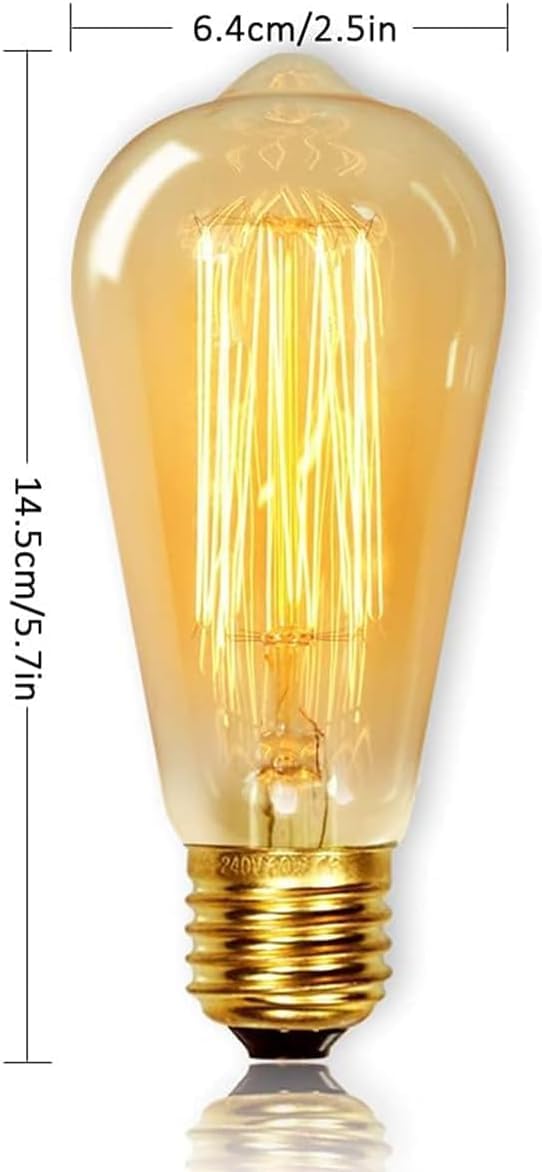 Unique ST64 Vintage Light Bulbs, Special Edison Screw Cap Lights, Innovative Squ...