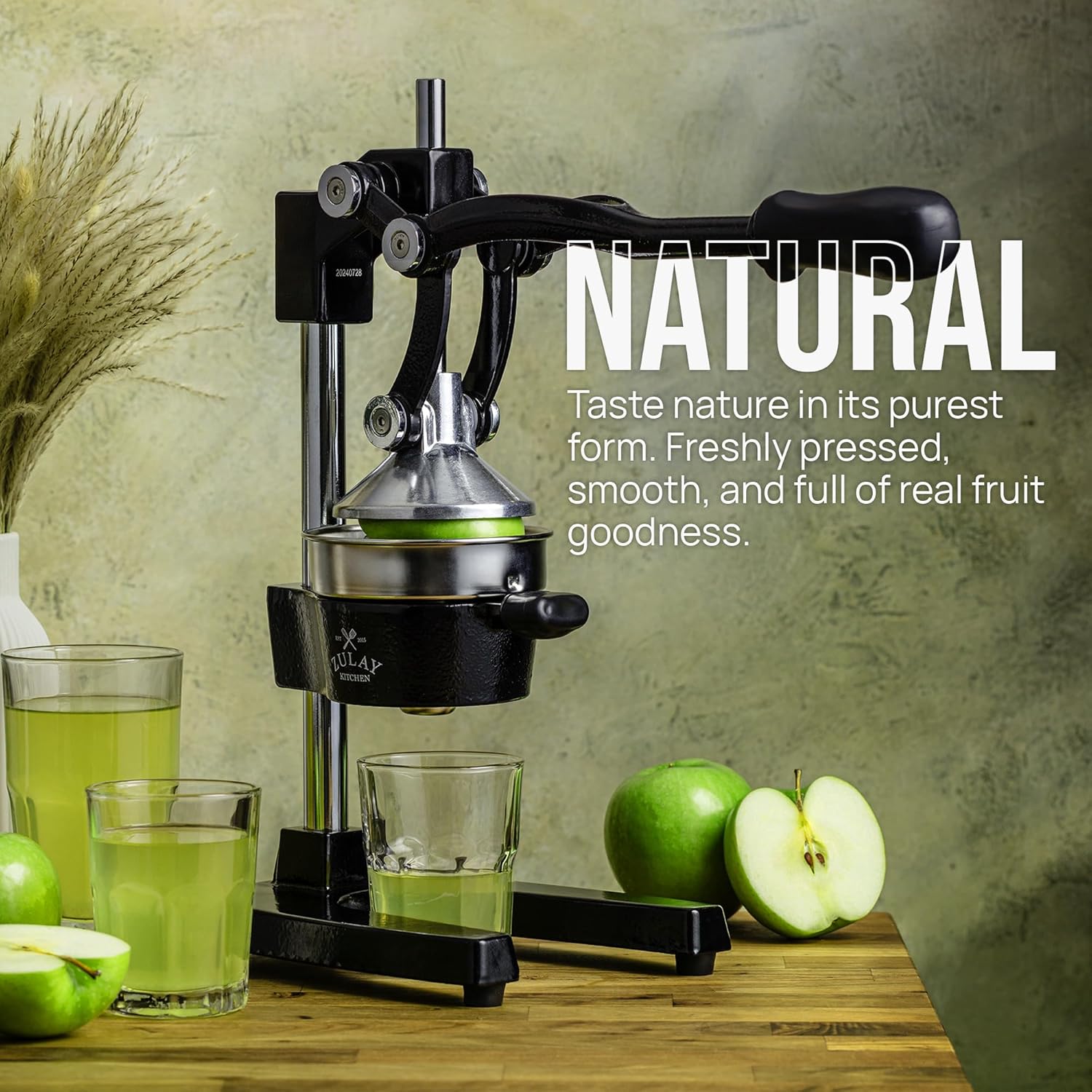 Zulay Kitchen Cast Iron Juicer - Easy-to-Clean Heavy-Duty Manual Juicer, Profess...