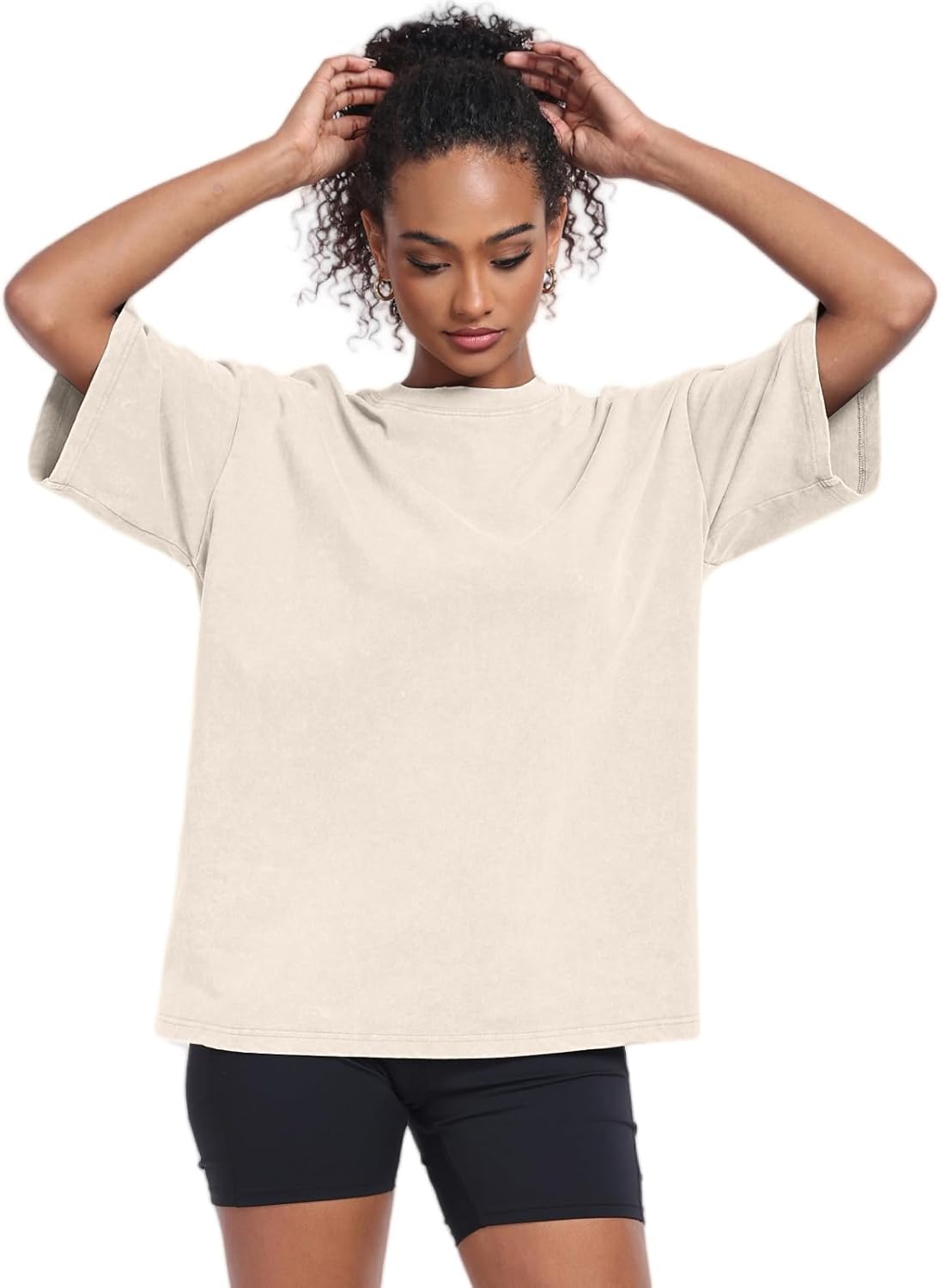 Special Womens Vintage Oversized T Shirts, Unique Acid Washed Baggy Cotton Tee f...