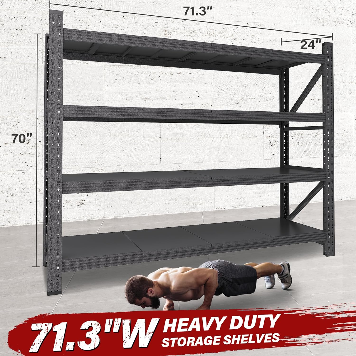High-Quality Garage Shelving Units, Exceptional Heavy Duty Storage Shelves 5000L...