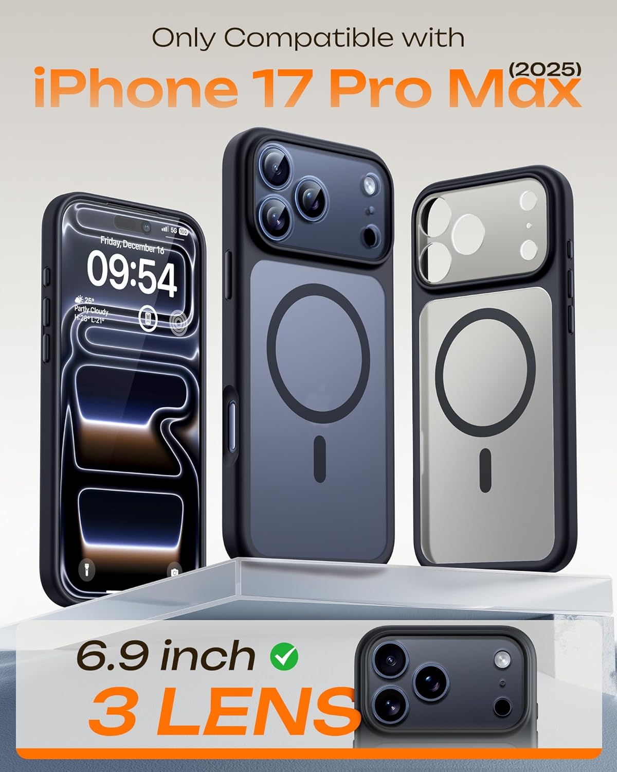 TOCOL for iPhone 17 Pro Max Phone Case, Compatible with Magsafe, Full Camera Pro...