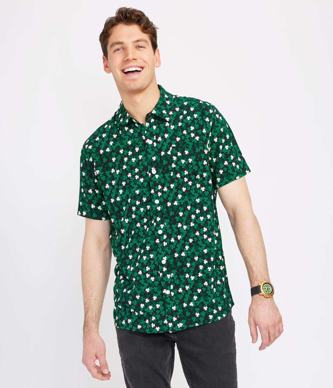 Tipsy Elves Button Down Shirts for Men, Unique Shirts for Valentine's Day, Mardi...
