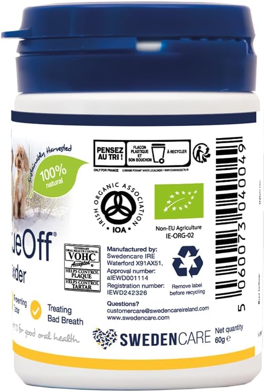 ProDen PlaqueOff Powder for Dogs & Cats, Tartar & Bad Breath Remover 100% Natura...