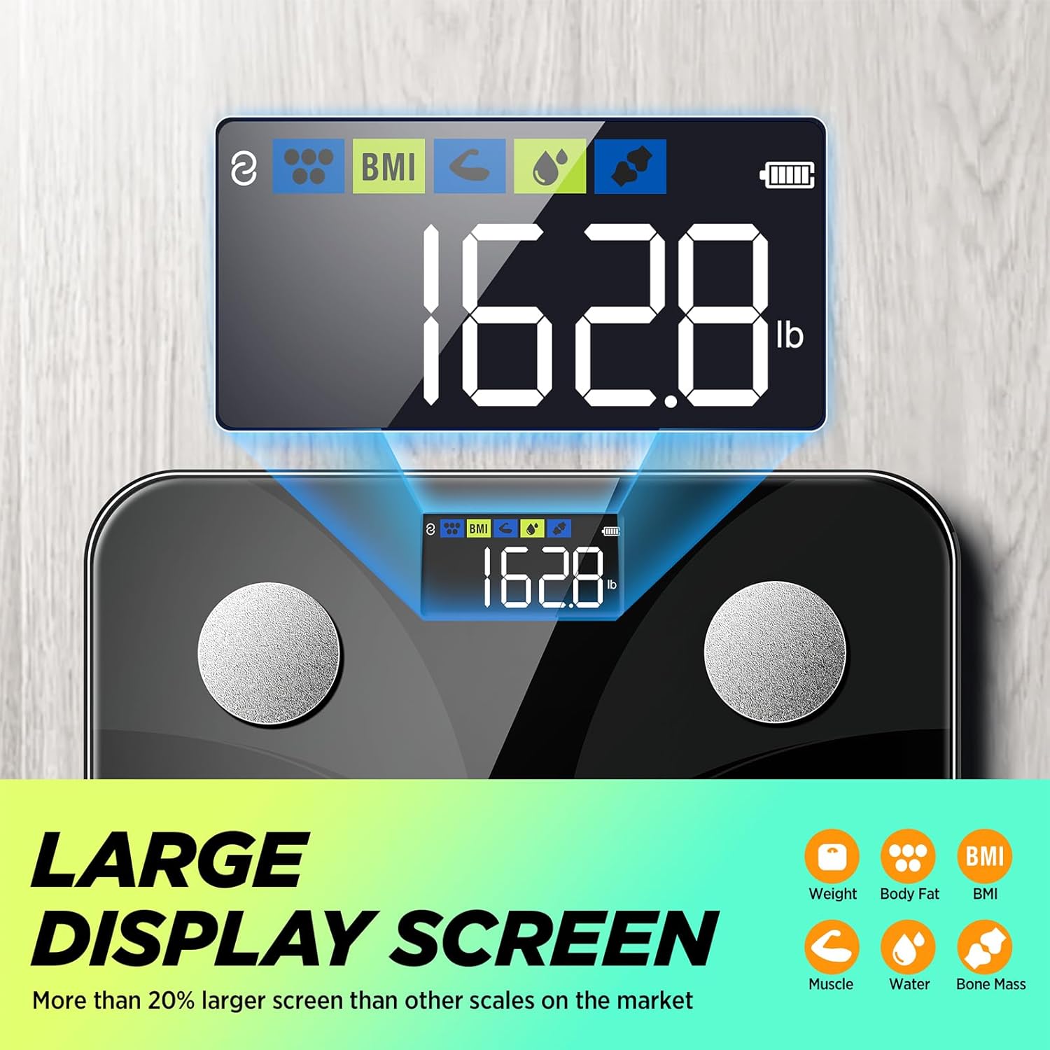 Scale for Body Weight and Fat Percentage, RunSTAR Digital Accurate Bathroom Smar...