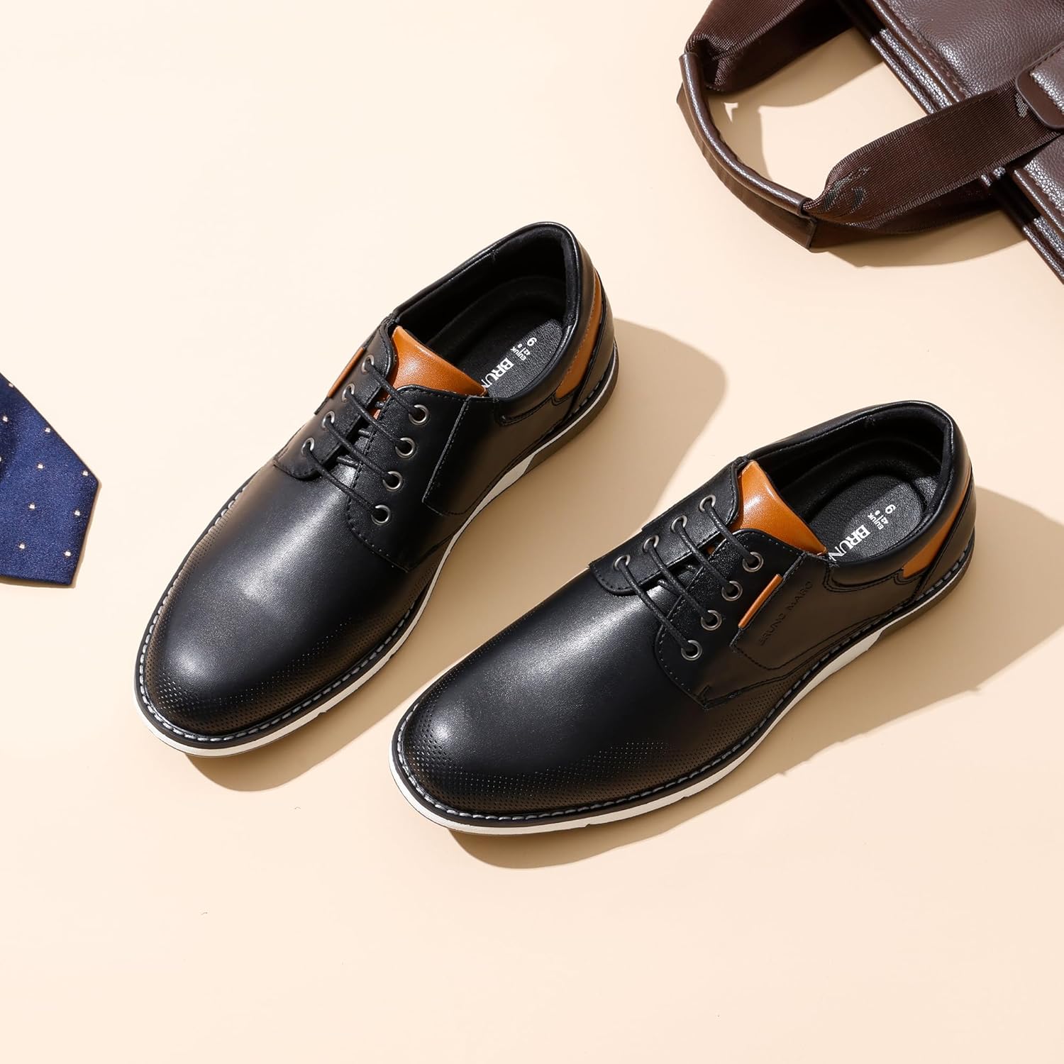 Bruno Marc Men's Casual Dress Oxfords Shoes Business Formal Derby Sneakers 9 Bla...