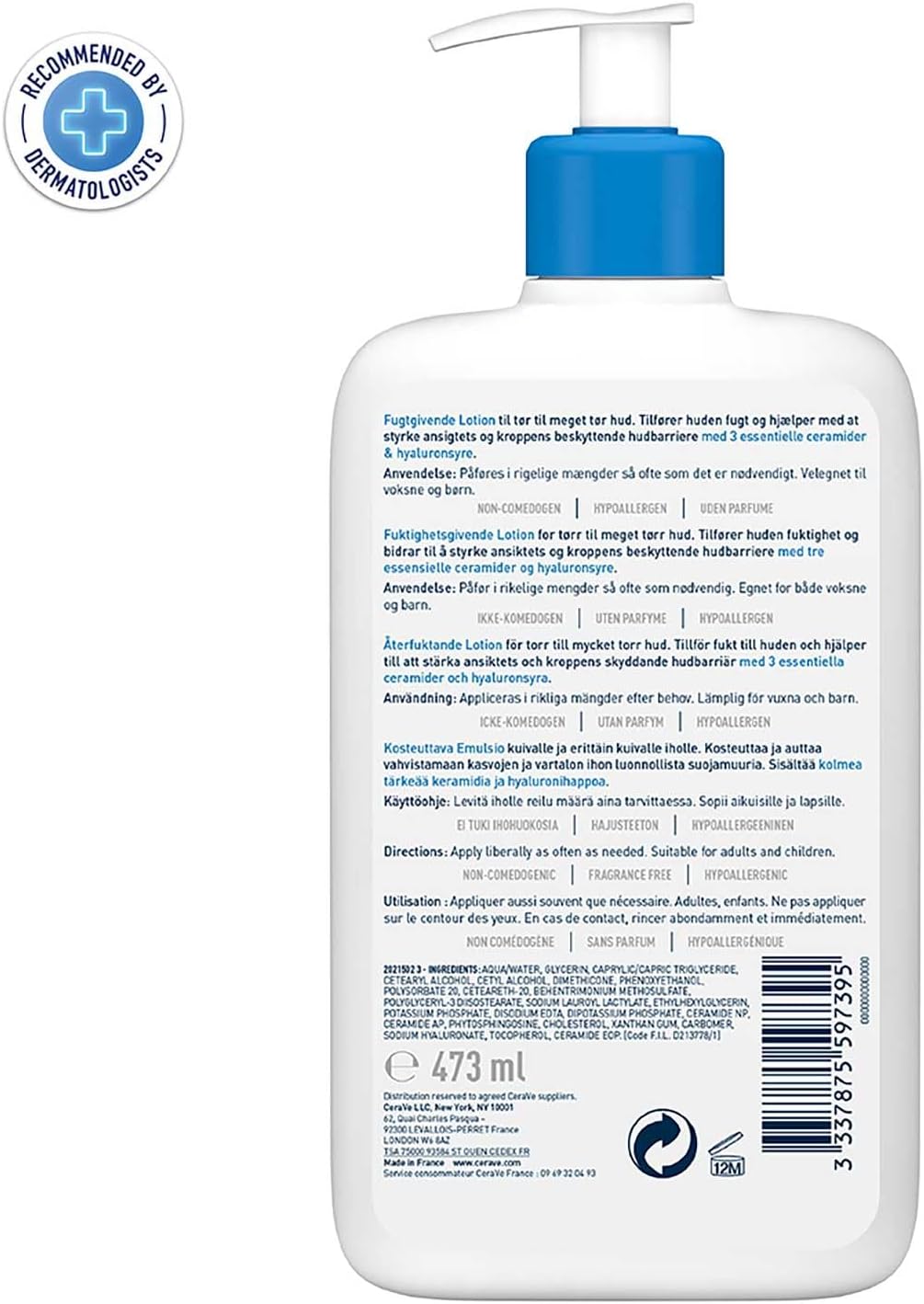 CeraVe Moisturising Lotion, for normal to very dry skin, Enriched with 3 Essenti...