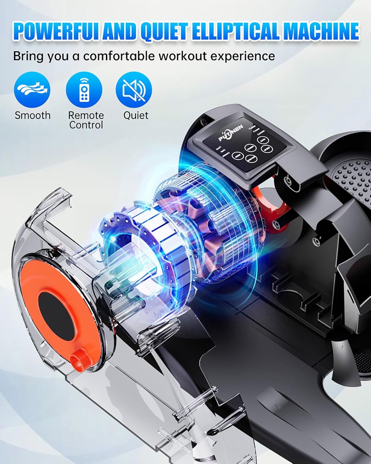 Under Desk Elliptical Machine, Electric Elliptical Leg Exerciser for Seniors wit...