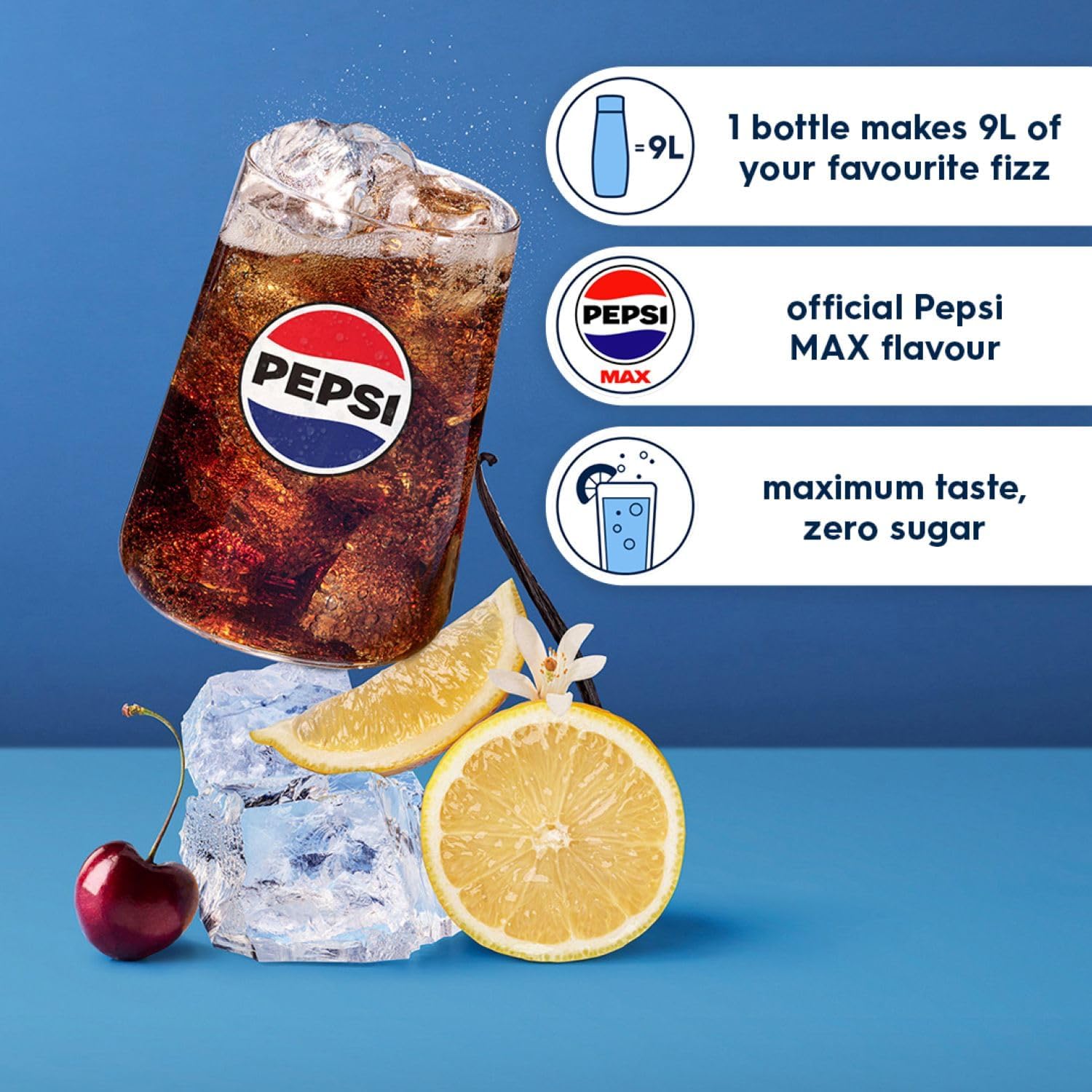 Flavours Pepsi Max Sparkling Drink Mix, Soda & Fizzy Drink Maker Concentrate, Di...