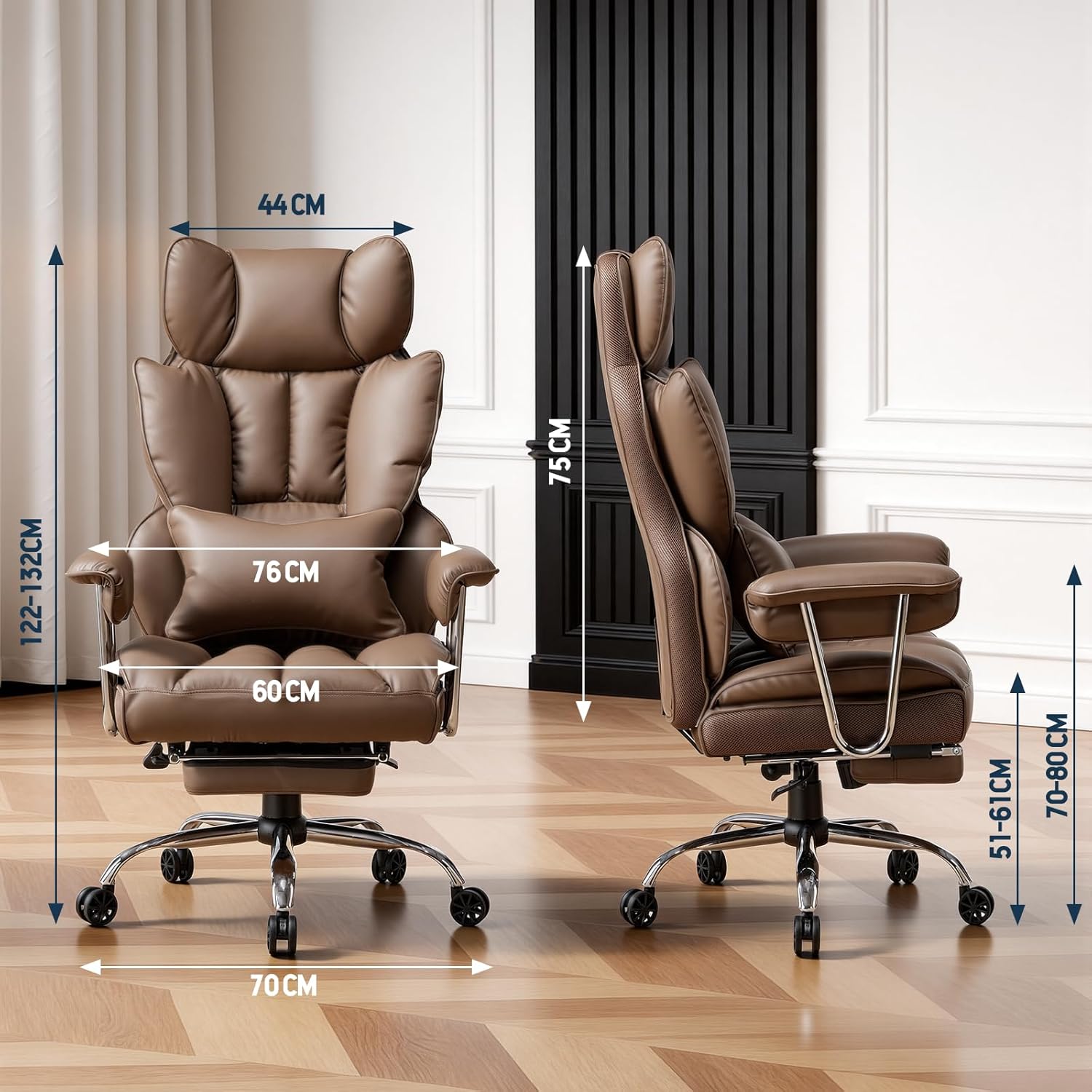 Efomao Office Chair, Special Big and Tall Desk Chair, Comfortable PU Leather Erg...