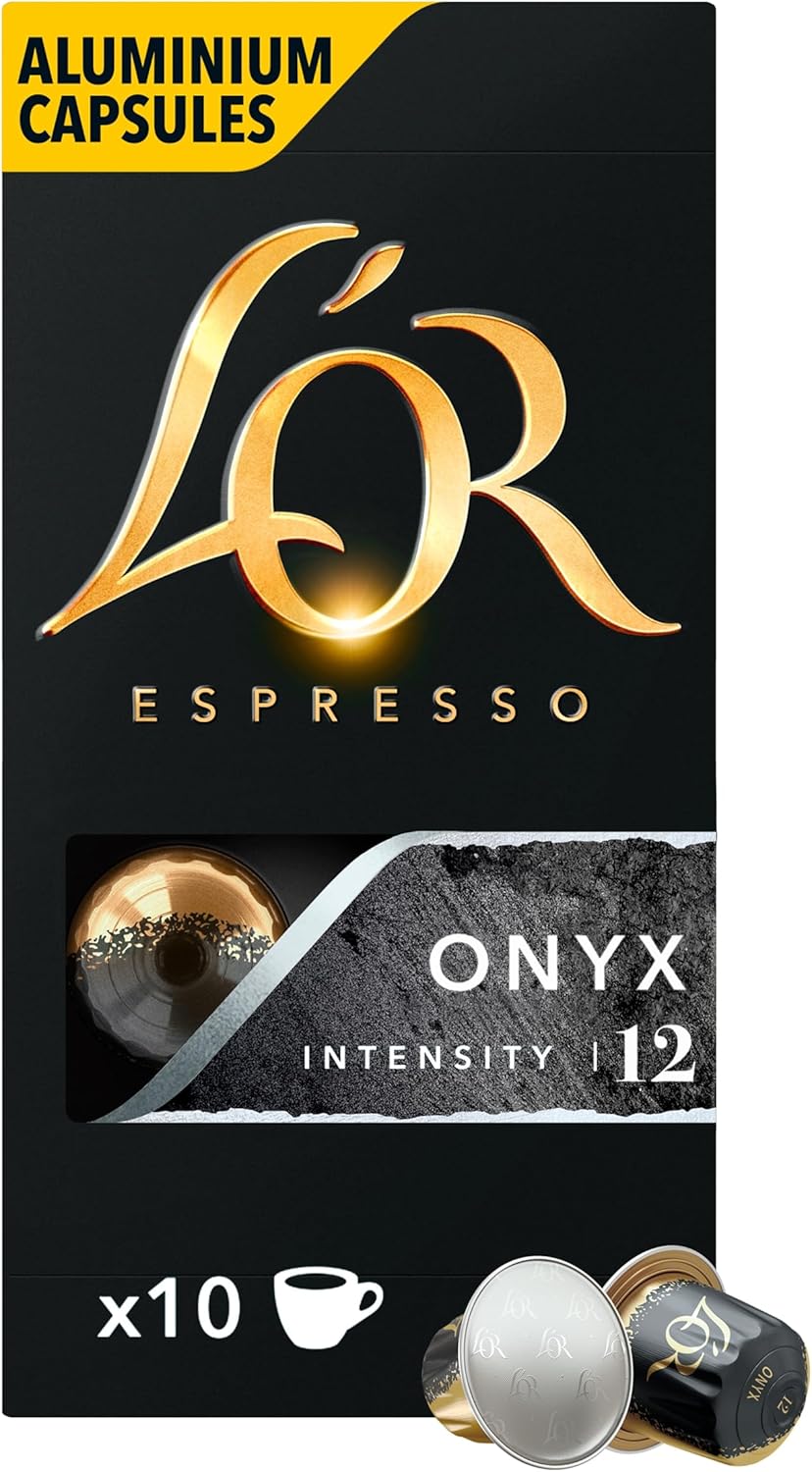 L'OR Espresso Onyx Coffee Pods x10 Intensity 12 (Pack of 10, Total 100 Capsules)...