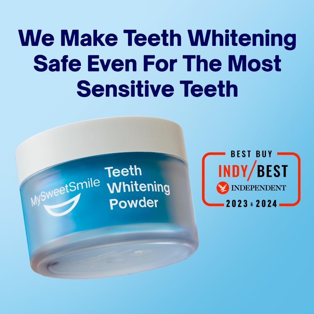 MySweetSmile Teeth Whitening Powder – 6 Month Supply – Removes Years of Coffee,...