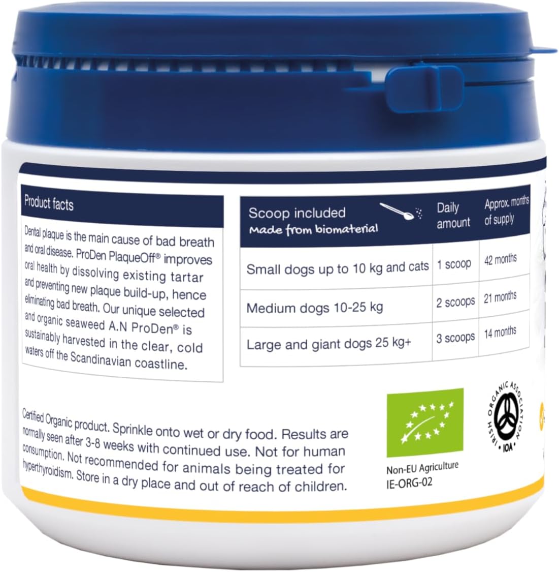 ProDen PlaqueOff 100% Natural Tartar & Bad Breath Remover for Dogs 420g Dental P...
