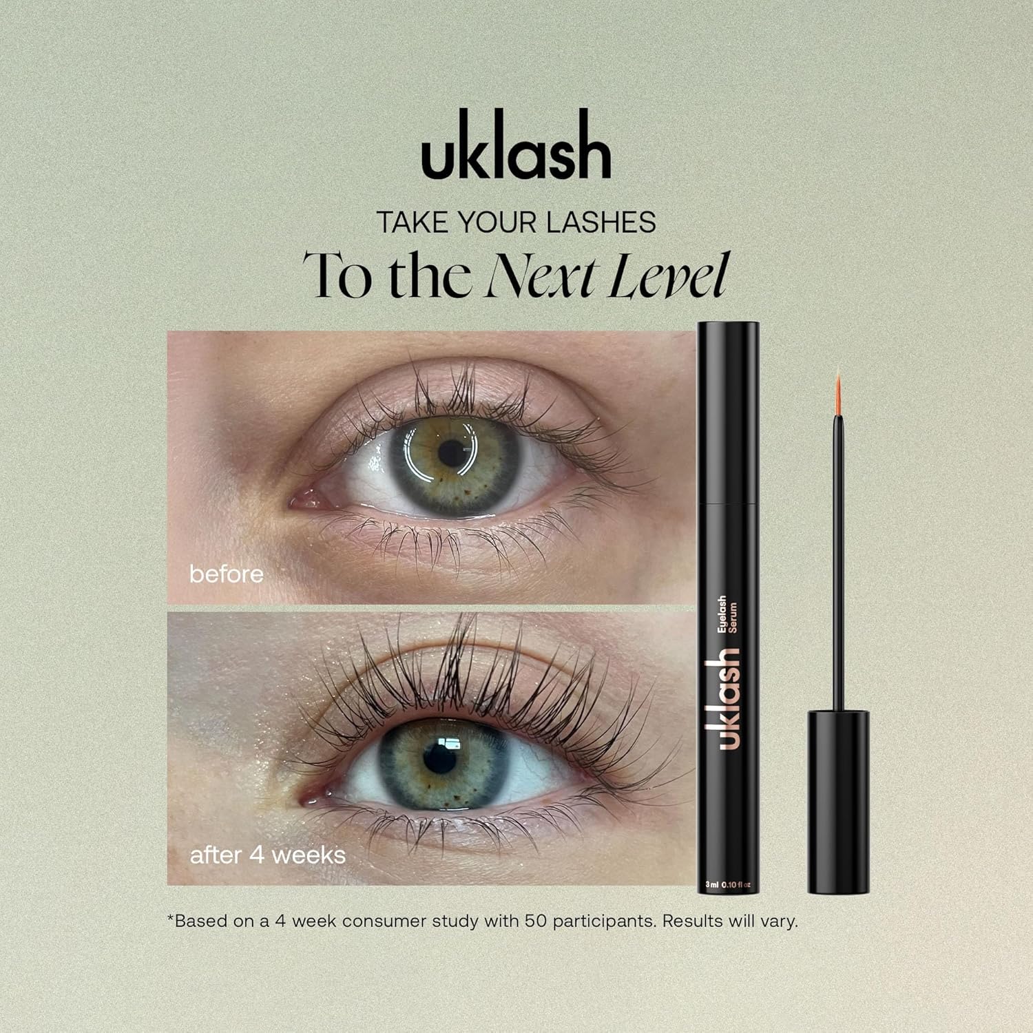 UKLASH Eyelash Growth Serum For Longer & Fuller Lashes - 3ml. Clinically Proven...