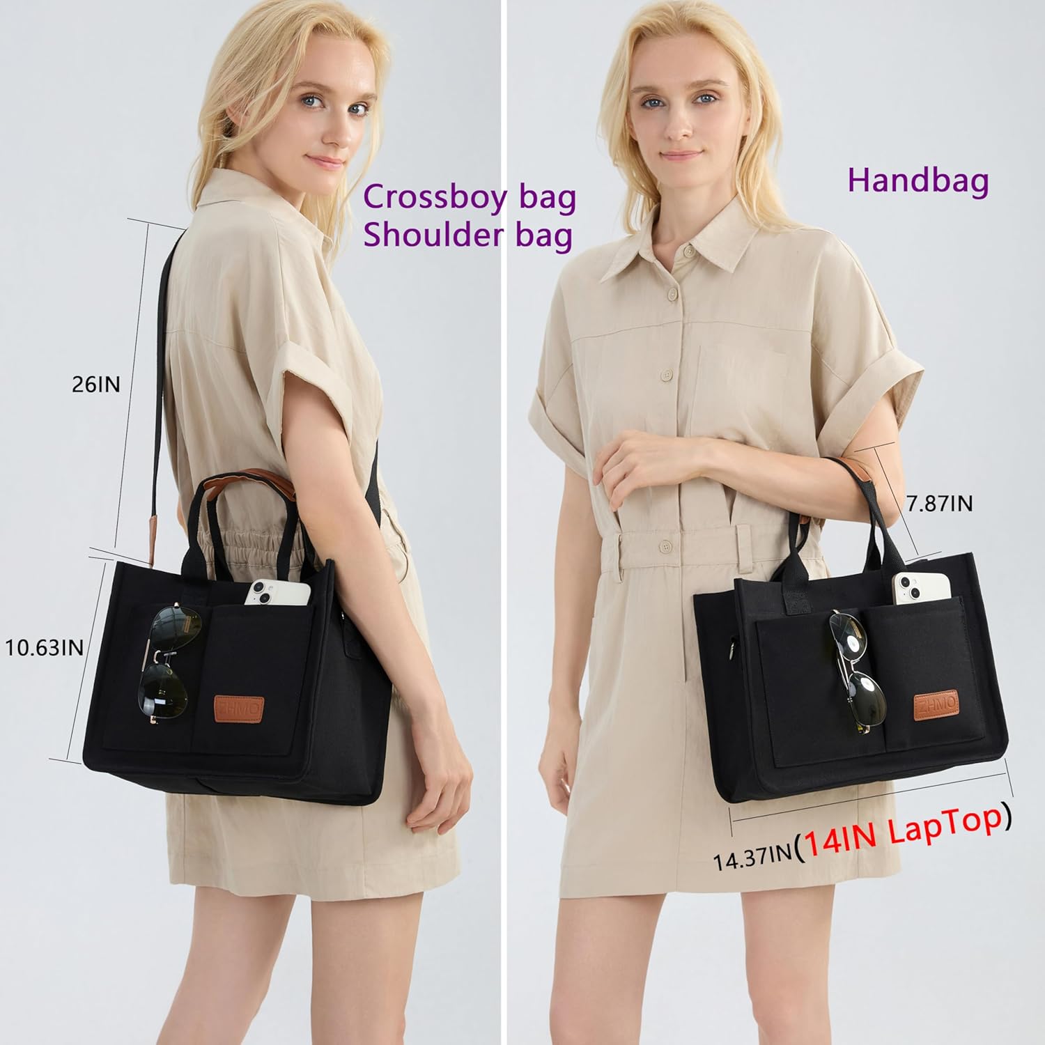 Canvas Tote Bag for Women,Women's Bags Crossbody Bags Work Laptop Tote Bag Large...
