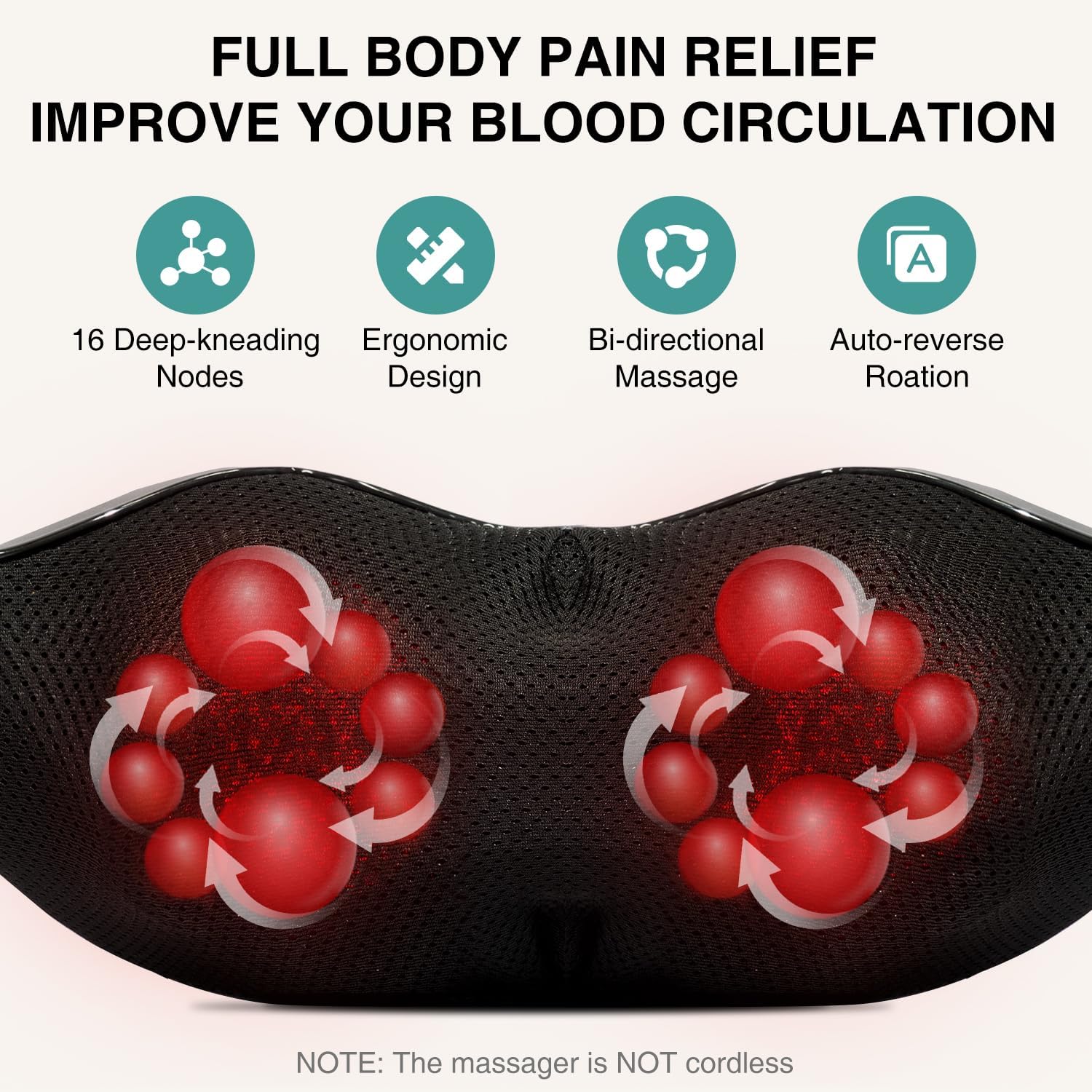 Nekteck Shiatsu Neck Massager with Heat for Pain Relief Deep Tissue, 2026 Upgrad...