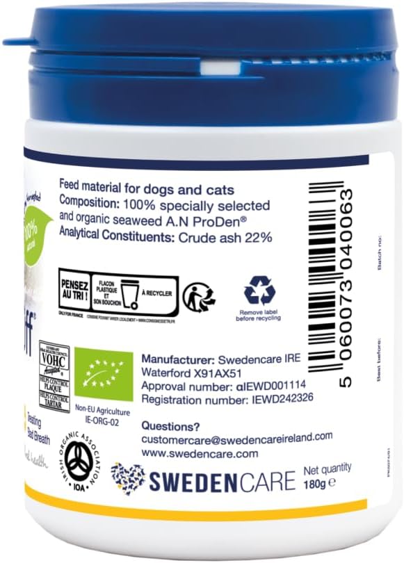 ProDen PlaqueOff Powder for Dogs & Cats, Tartar & Bad Breath Remover with 100% N...