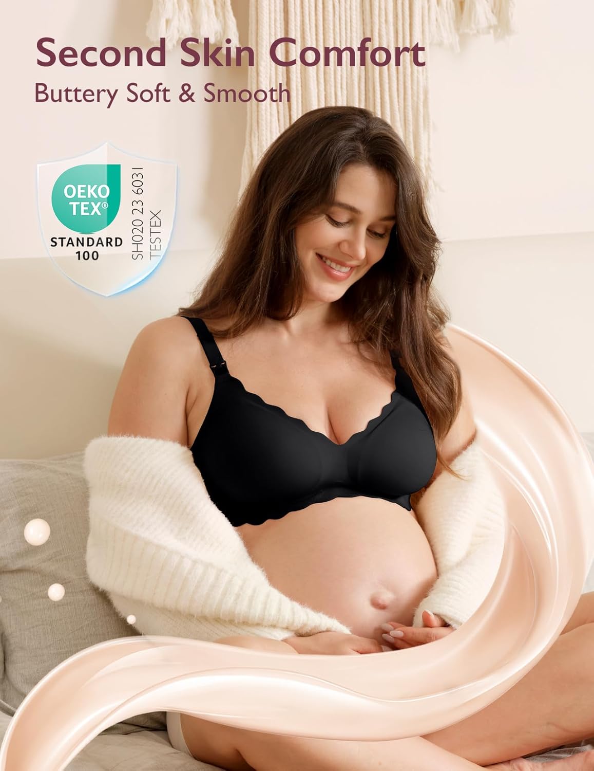 Momcozy Nursing Bras for Breastfeeding, Seamless Pregnancy Maternity Bra Wireles...