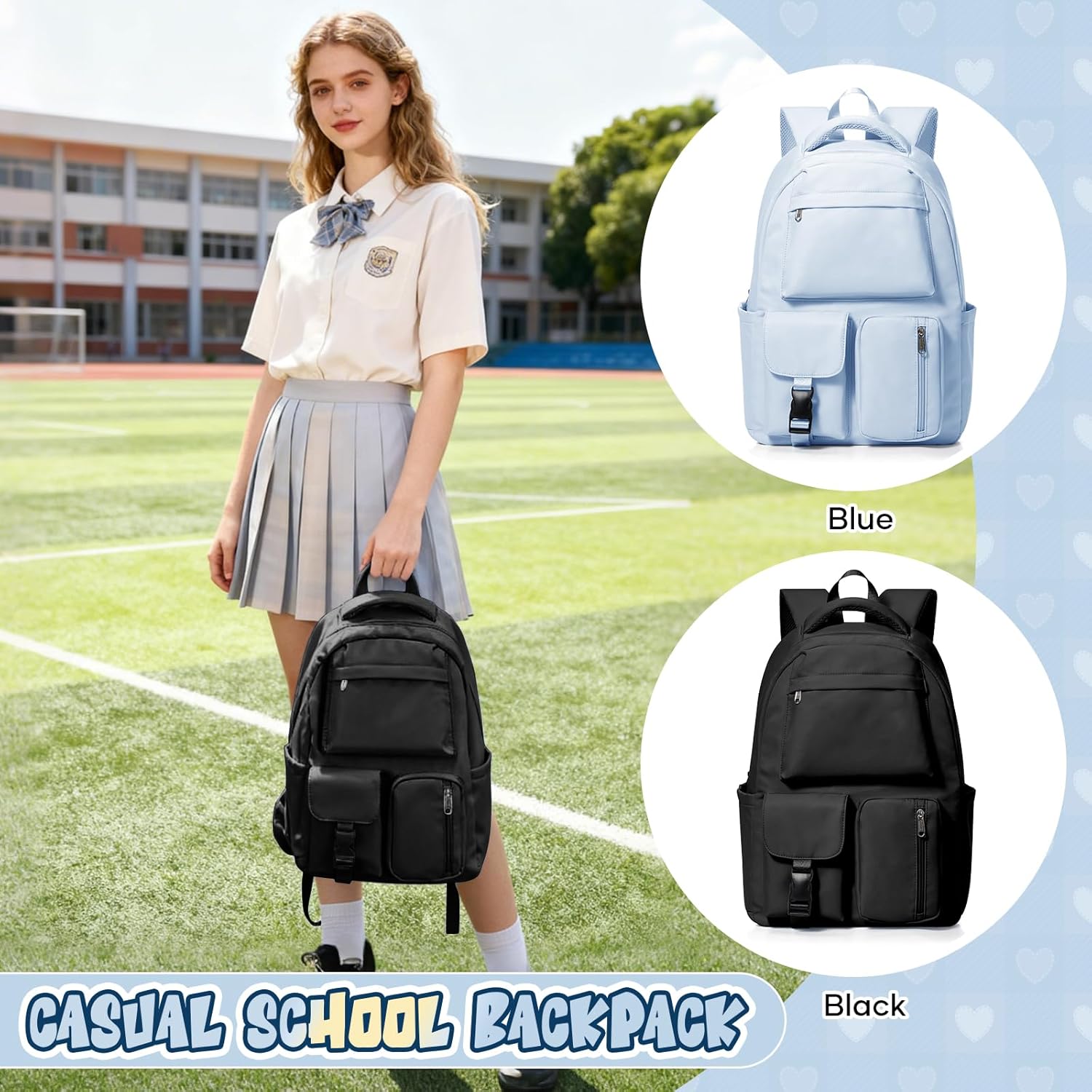 Stylish HYC00 School Backpack, Special Backpack for Women & Teens, 14 Inch Lapto...