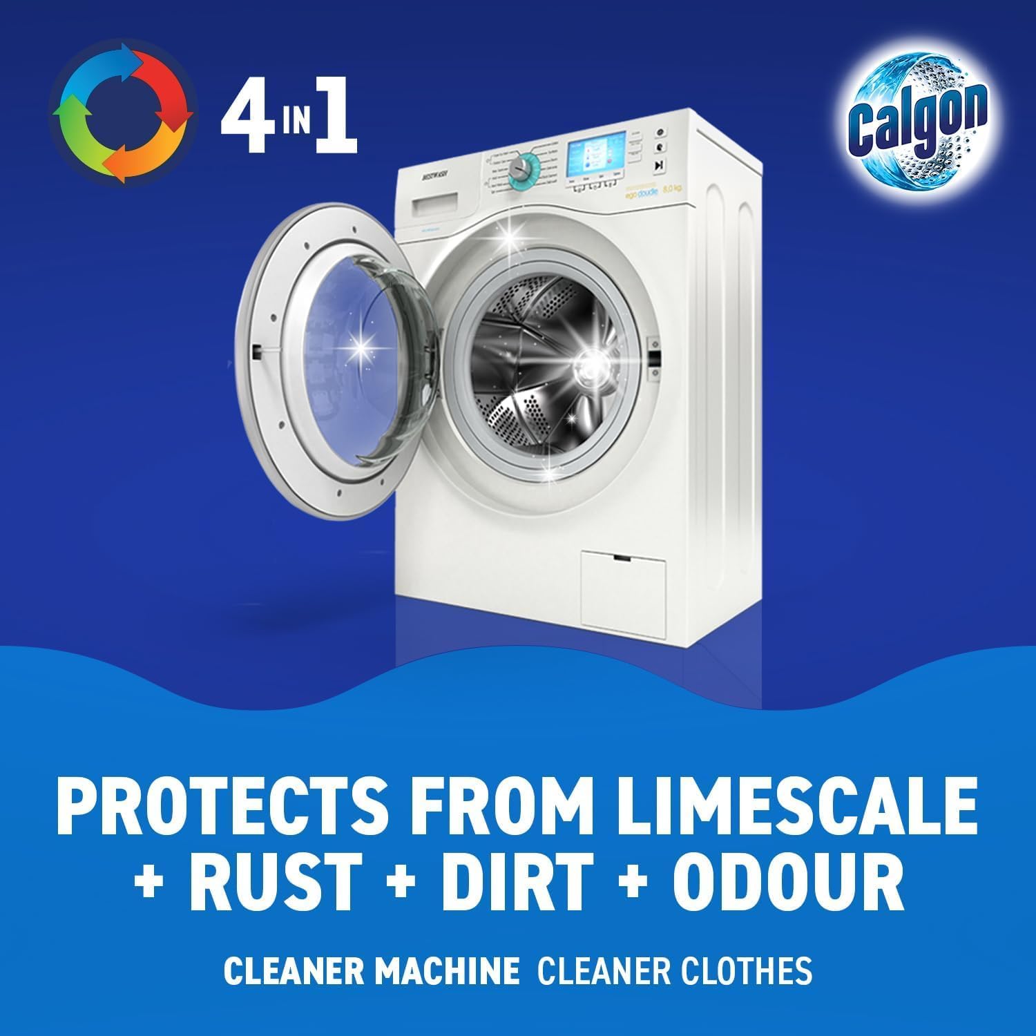 Calgon 4-in-1 Washing Machine Cleaner and Water Softener Tablets, 75 Count , Rem...