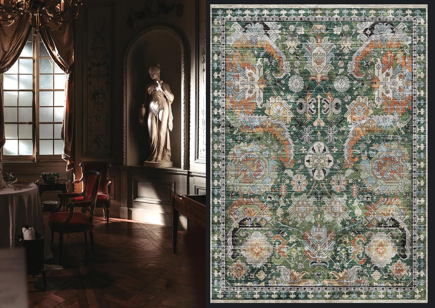 RUGSURE Washable Area Rugs - Perfect for Living Room, Bedroom, Kids Room, Nurser...