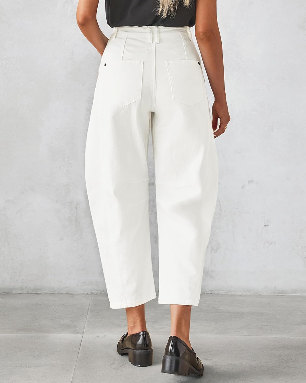 GRAPENT Barrel Jeans for Women Trendy High Waisted Wide Leg Baggy Cropped Relax...