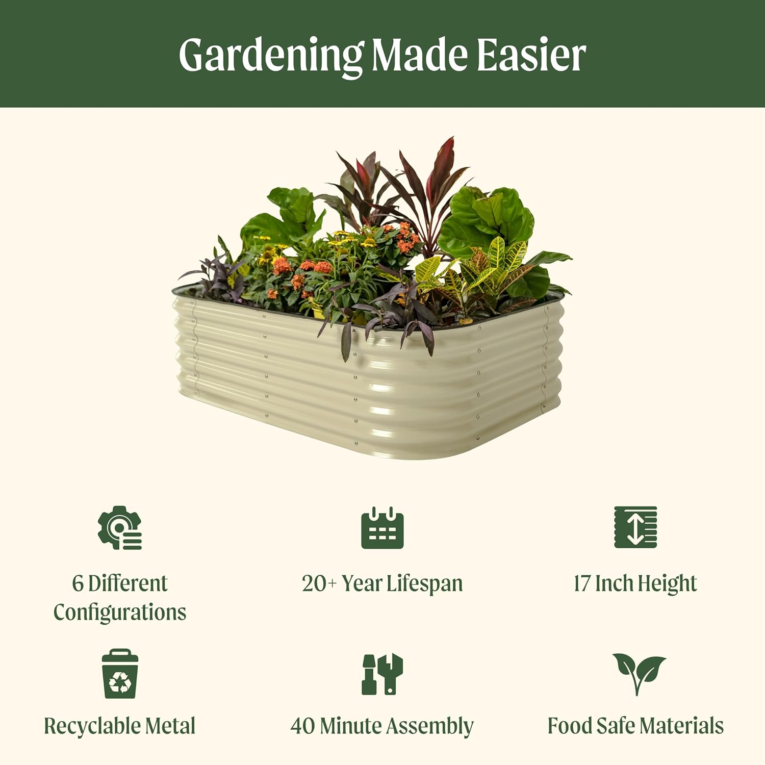 Vego Garden Raised Planter, Special Raised Garden Bed Kits for Vegetables and Fl...