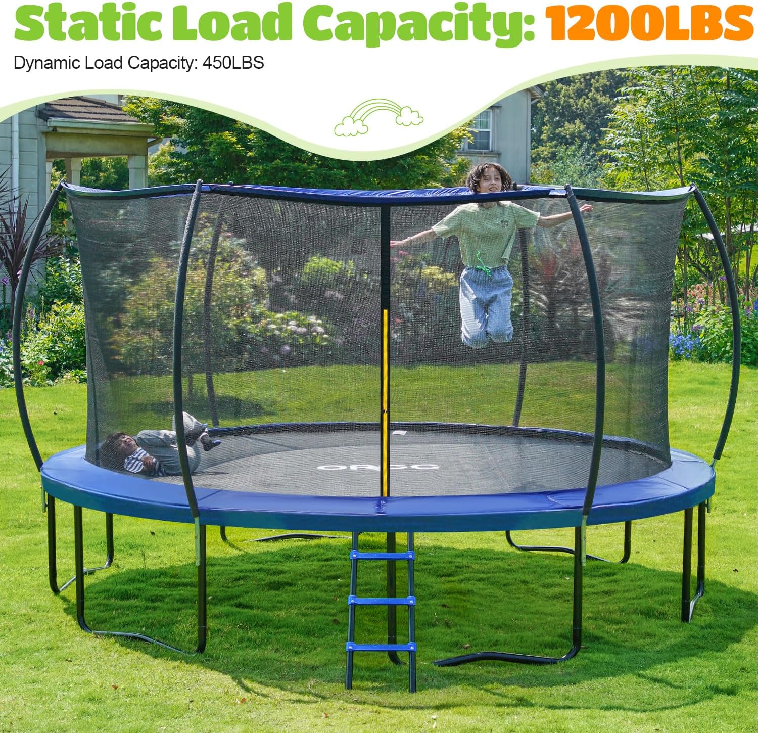 Special ORCC Trampolines, High-Capacity Outdoor Yard Trampoline for Kids and Adu...