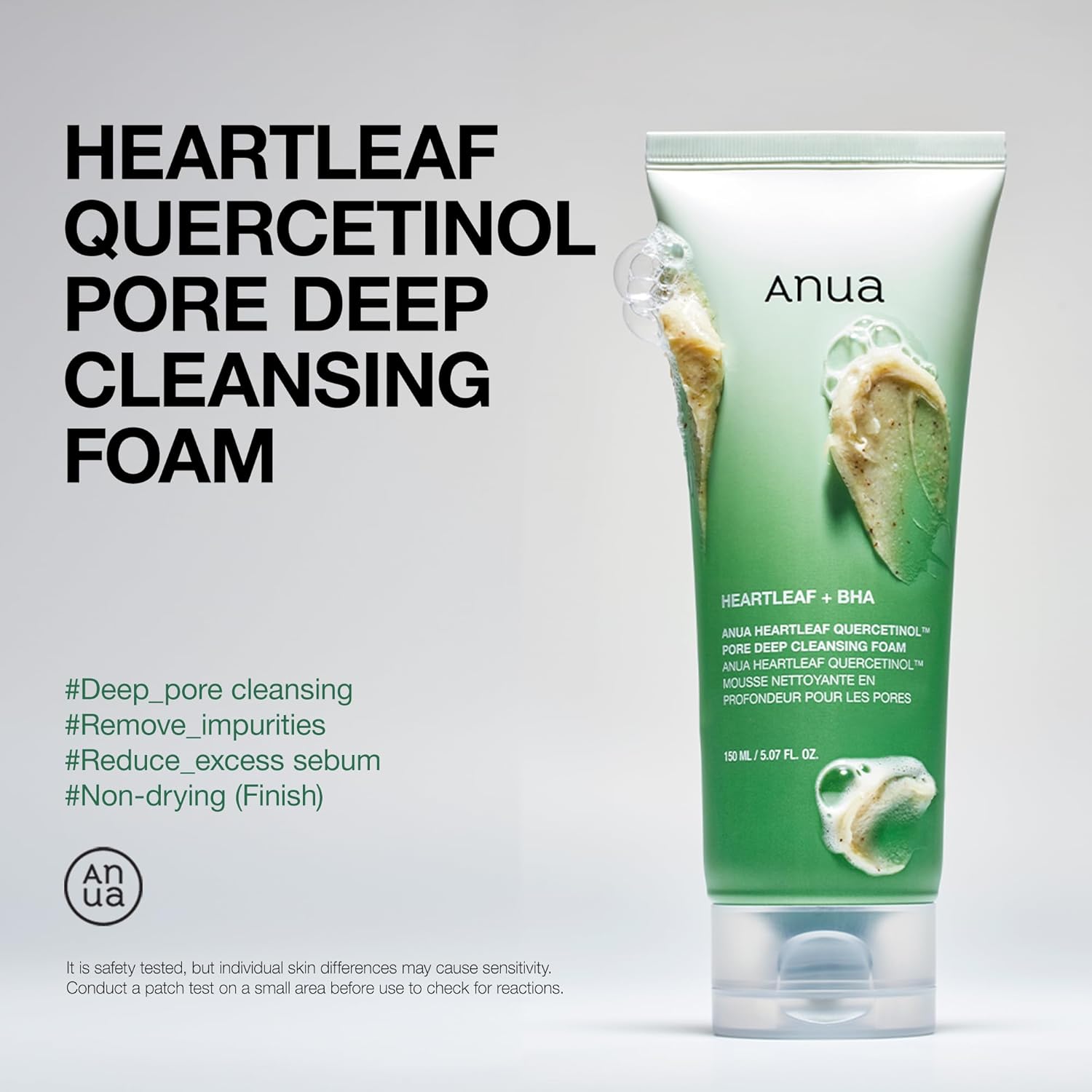 Anua Heartleaf Quercetinol Pore Deep Cleansing Foam, Facial Cleanser, for Double...