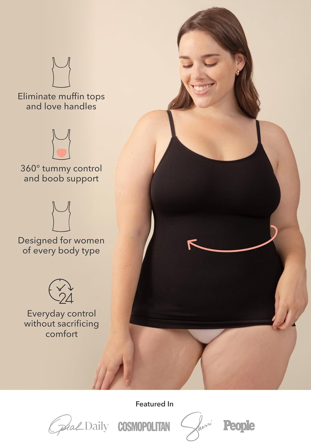 SHAPERMINT Womens Tops - Scoop Neck Cami Body Shaper for Women, Shapewear Tummy...