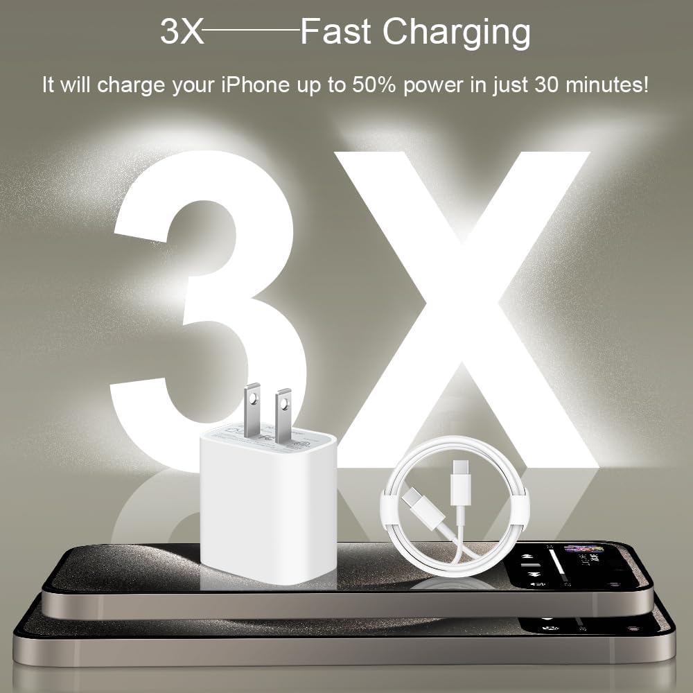 iPhone 17 Charger, High-Quality Fast Charging USB C Wall Charger with 6FT Cable,...