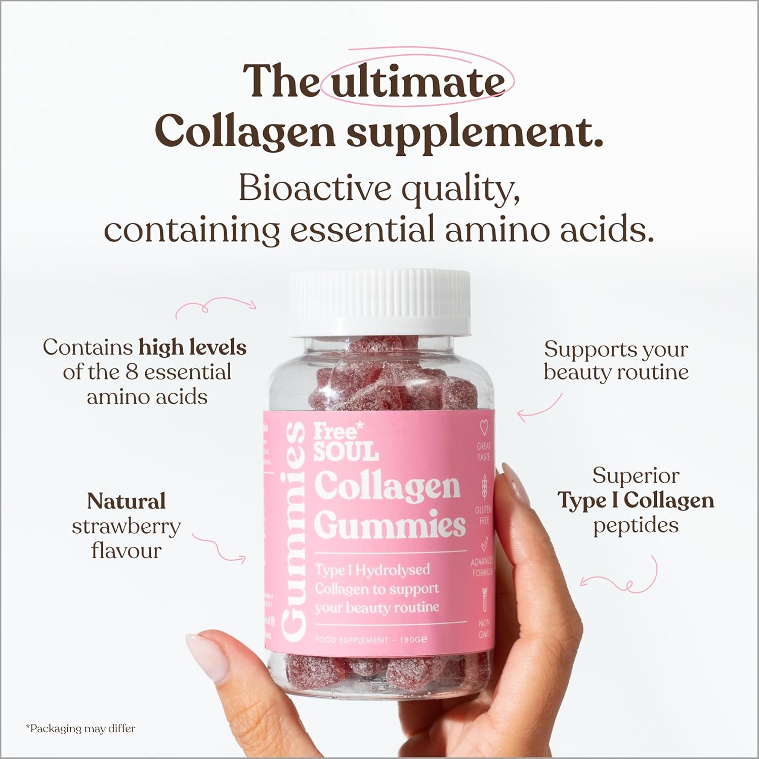 Collagen Gummies by Free Soul | High Strength Marine Collagen Supplement | Advan...