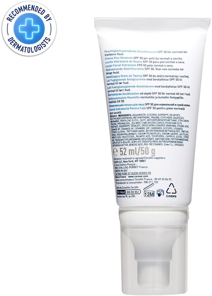 CeraVe AM Facial Moisturising Lotion Normal To Dry Skin 52ml With UV Protection...