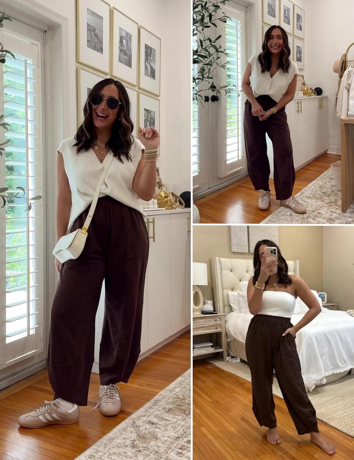 Xiaoxuemeng Womens Pants, Special Baggy Wide Leg Pants, Innovative Casual Elasti...