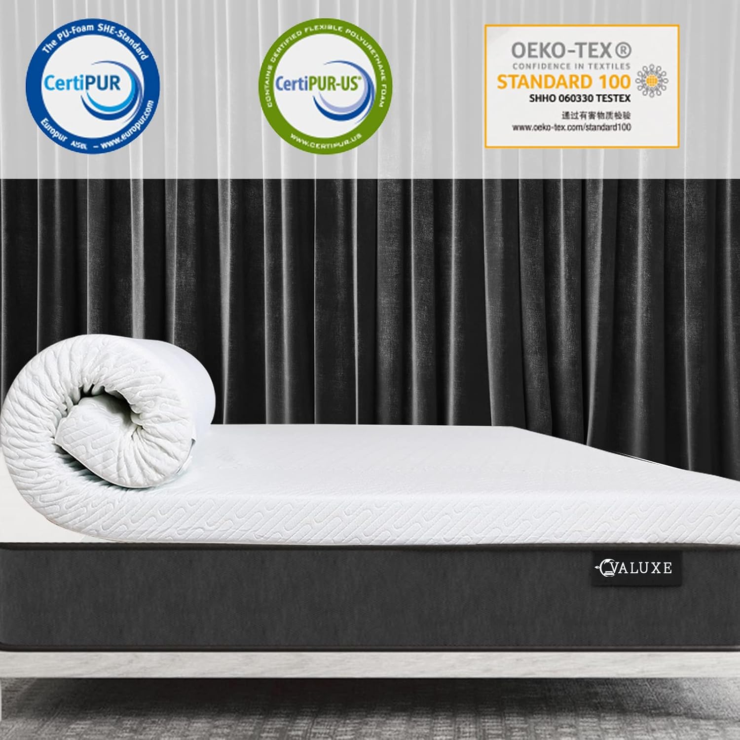 3 Inch Gel Memory Foam Mattress Topper King Size High Density Cooling Pad Pressu...