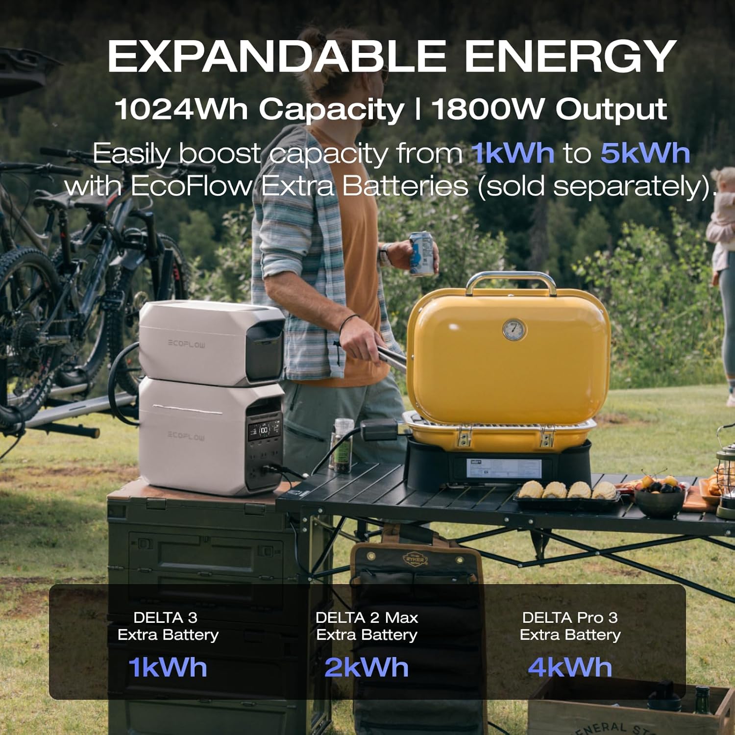 EF ECOFLOW Portable Power Station DELTA 3 Plus, 1024Wh LiFePO4 (LFP) Battery, 18...
