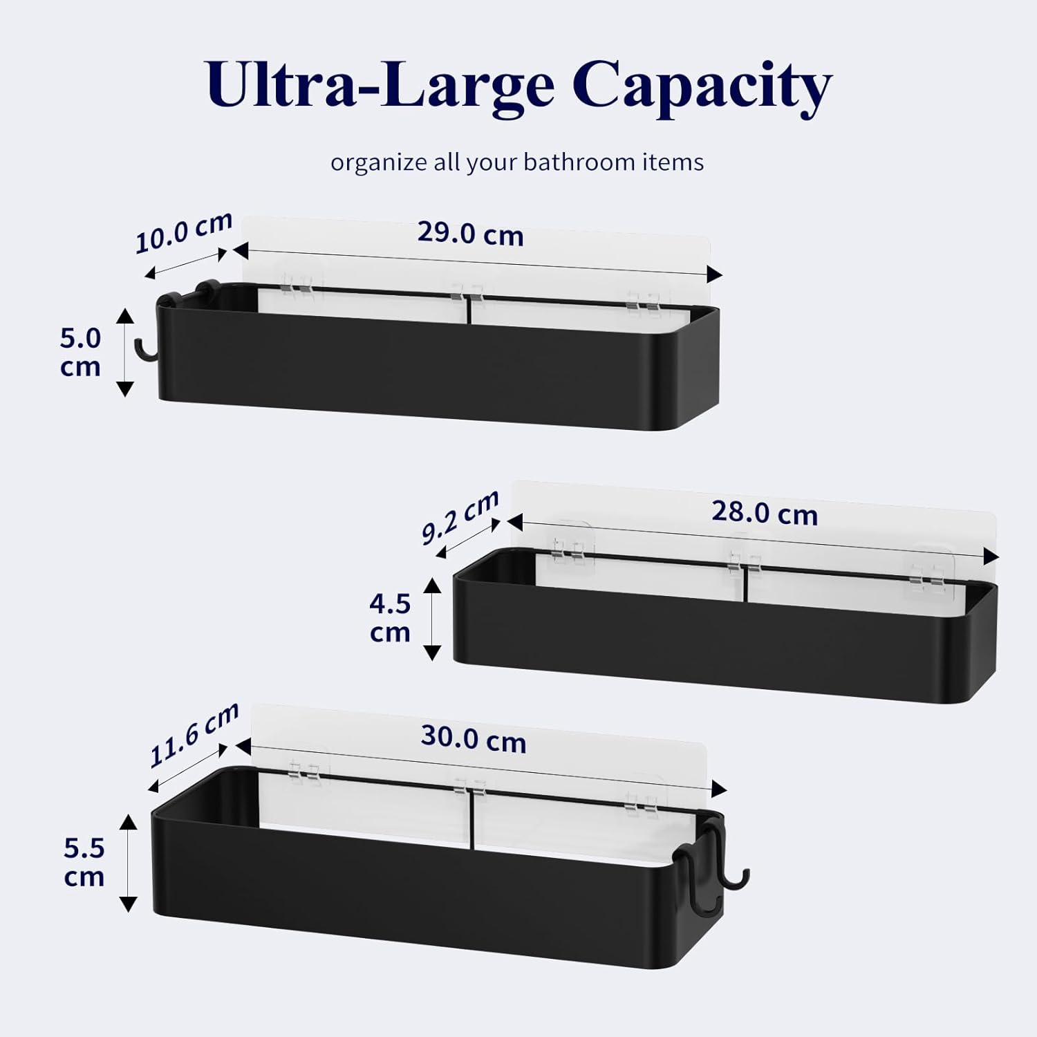 Kitsure Rustproof Shower Caddy, Special 3 Pack Shower Organizer With 2 Shelves,...