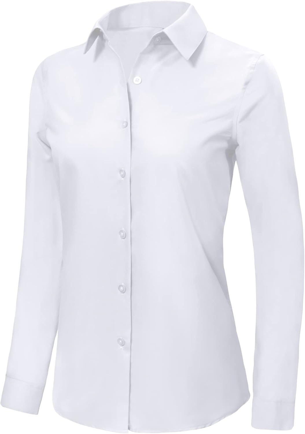 Ruisin Super Soft Wrinkle Free Button Down Shirts for Women Solid Long Sleeve St...
